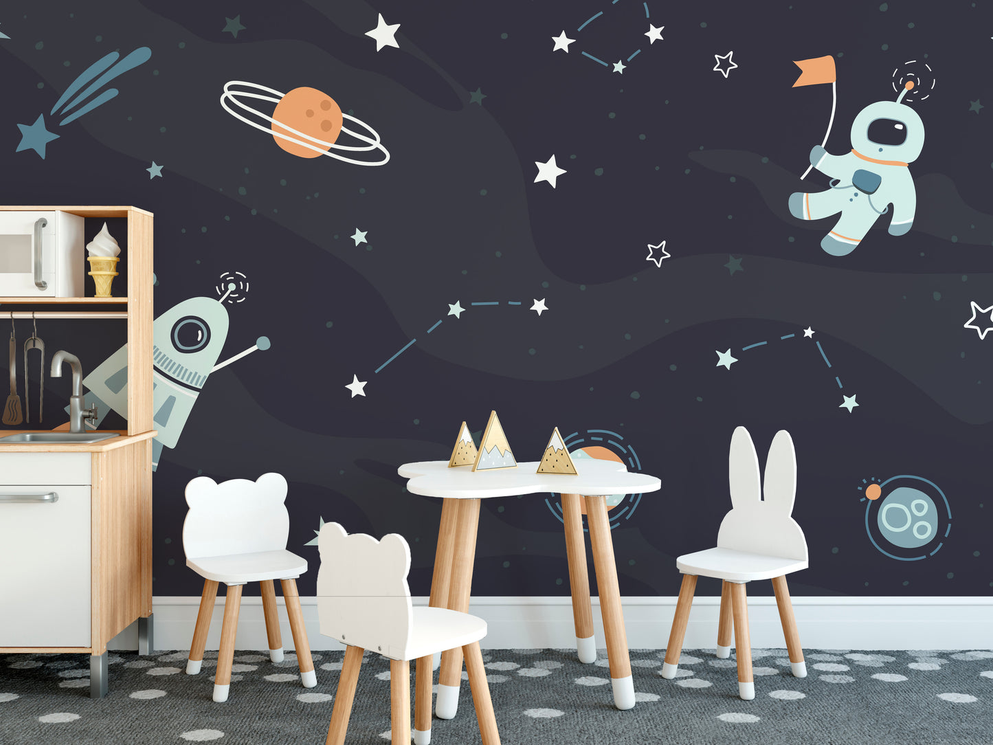 Outer space wallpaper filled with planets