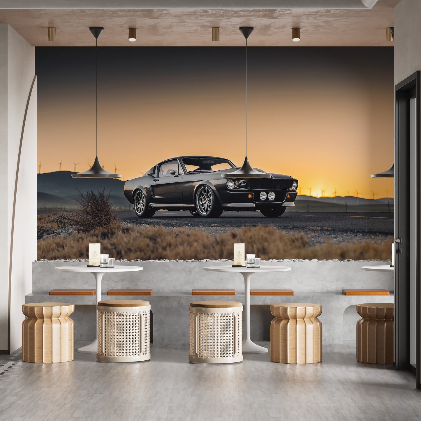 Sunset Mustang mural for bold decor