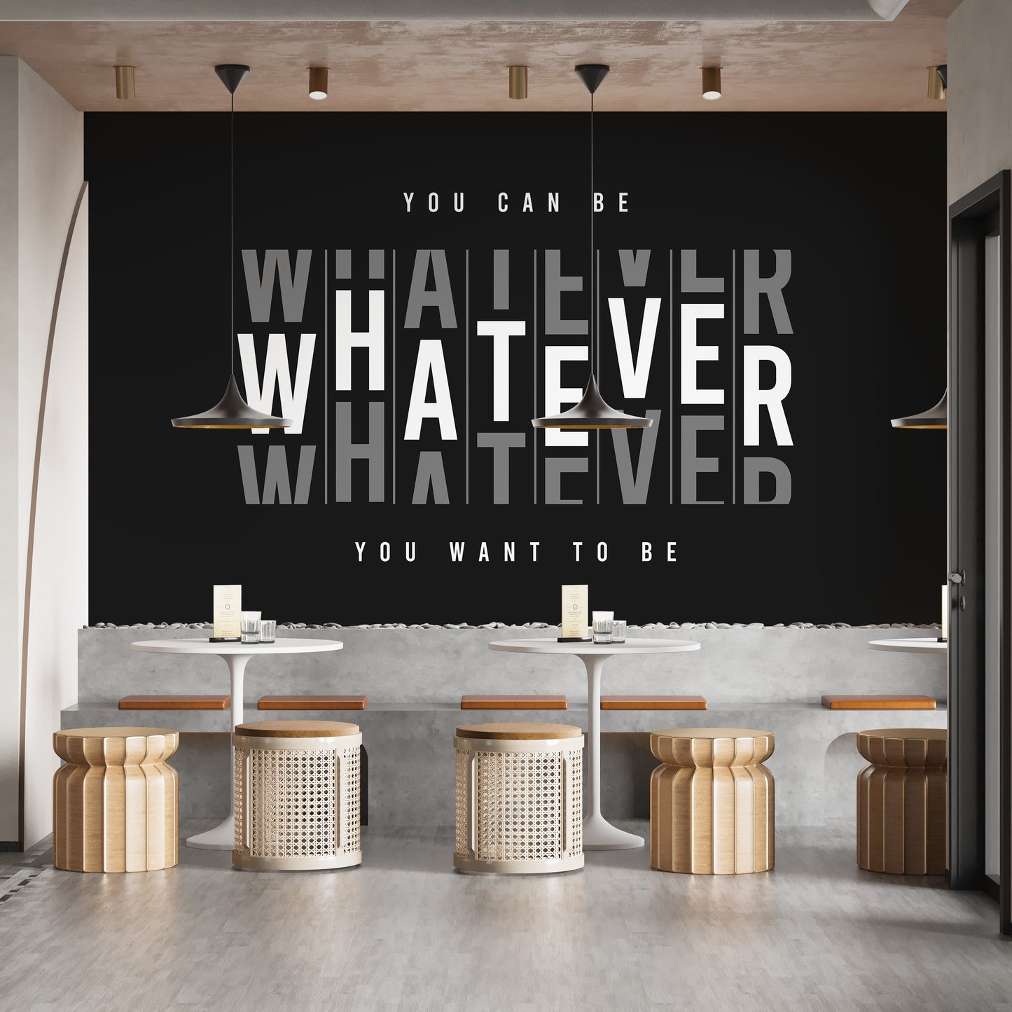 Modern office wall mural with dream message