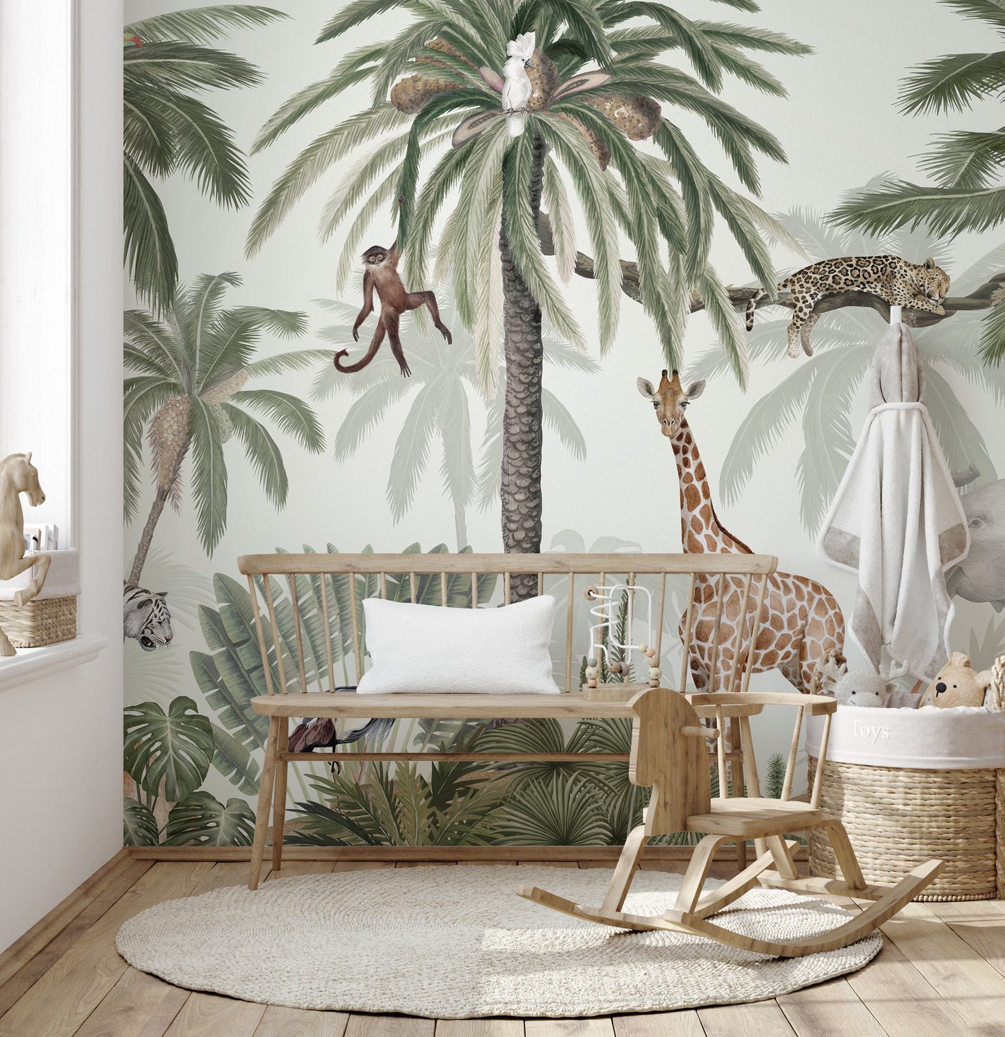 Elegant Tropical Jive wallpaper enhances any room.