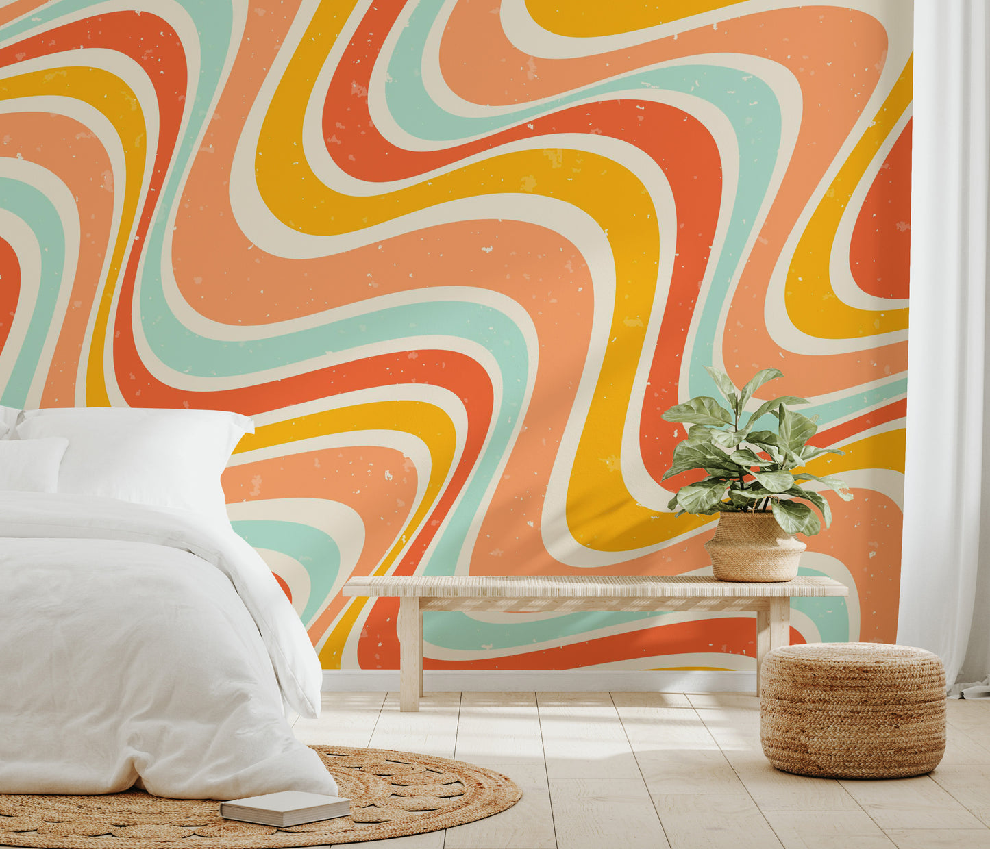 Funky 1970s-inspired wallpaper for modern interiors