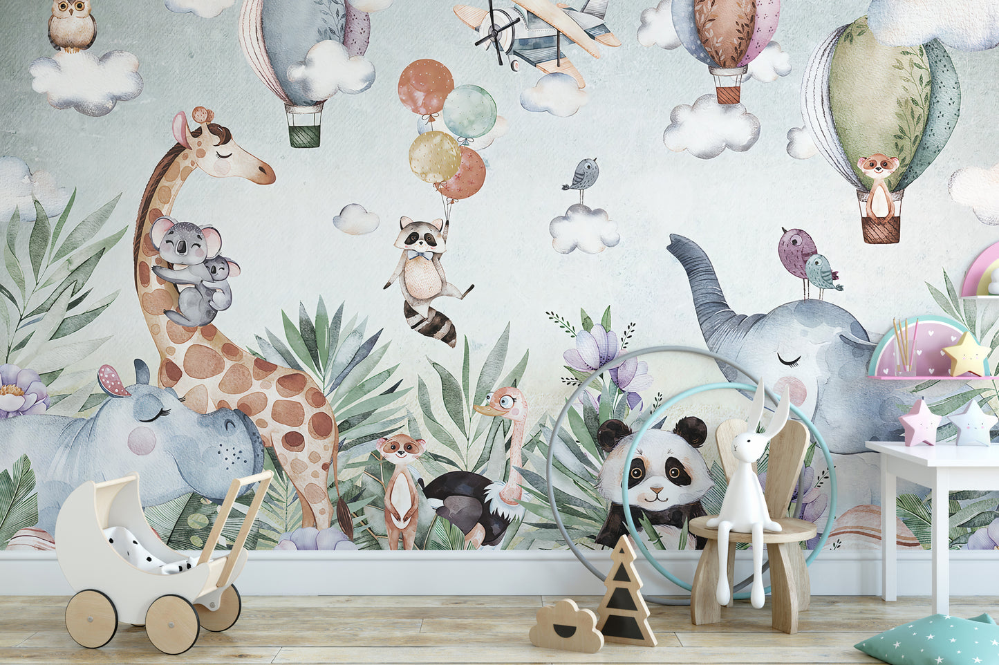 Wildlife textured wall mural for homes