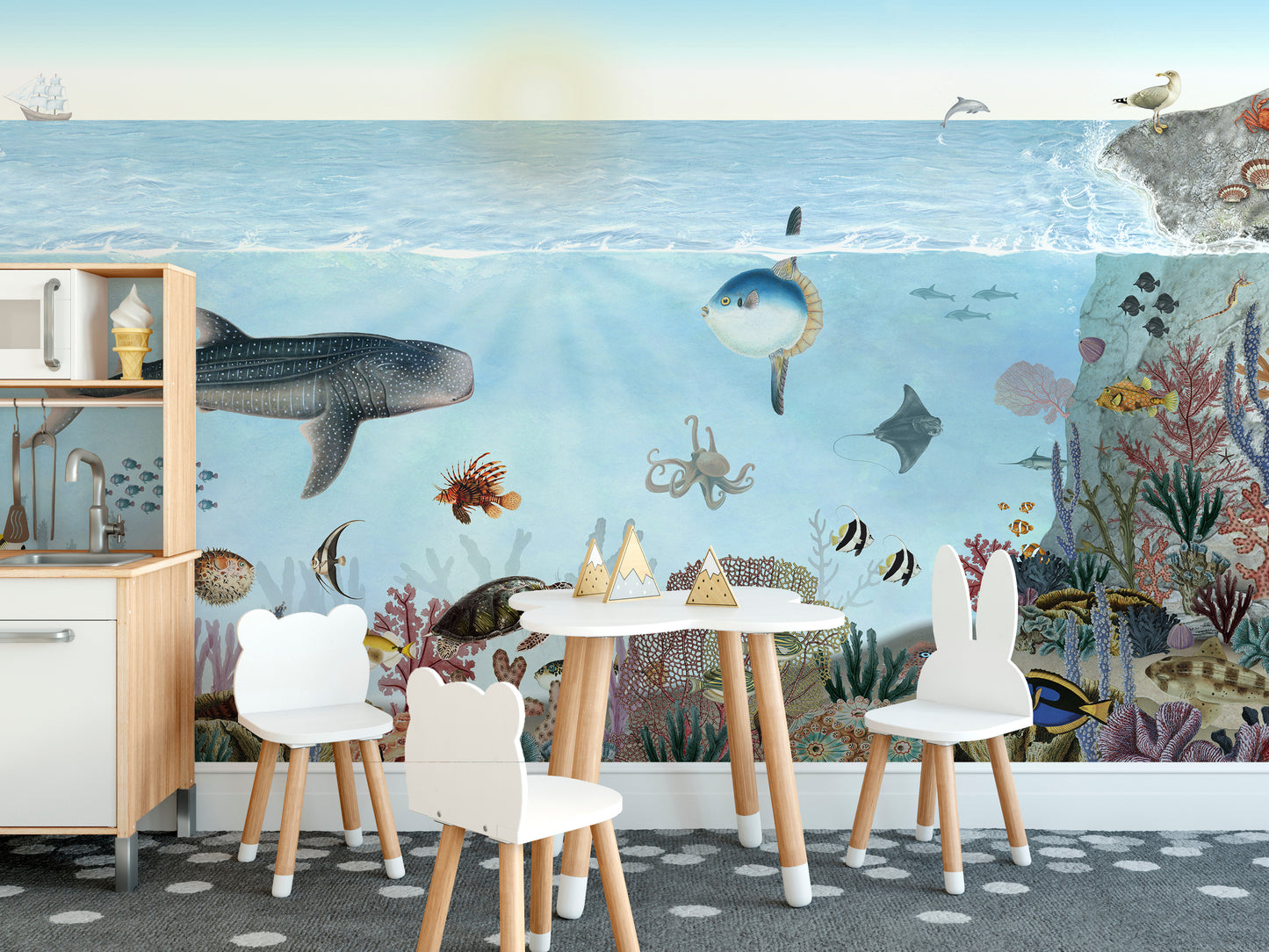 Ocean lookbook wallpaper perfect for coastal interiors.