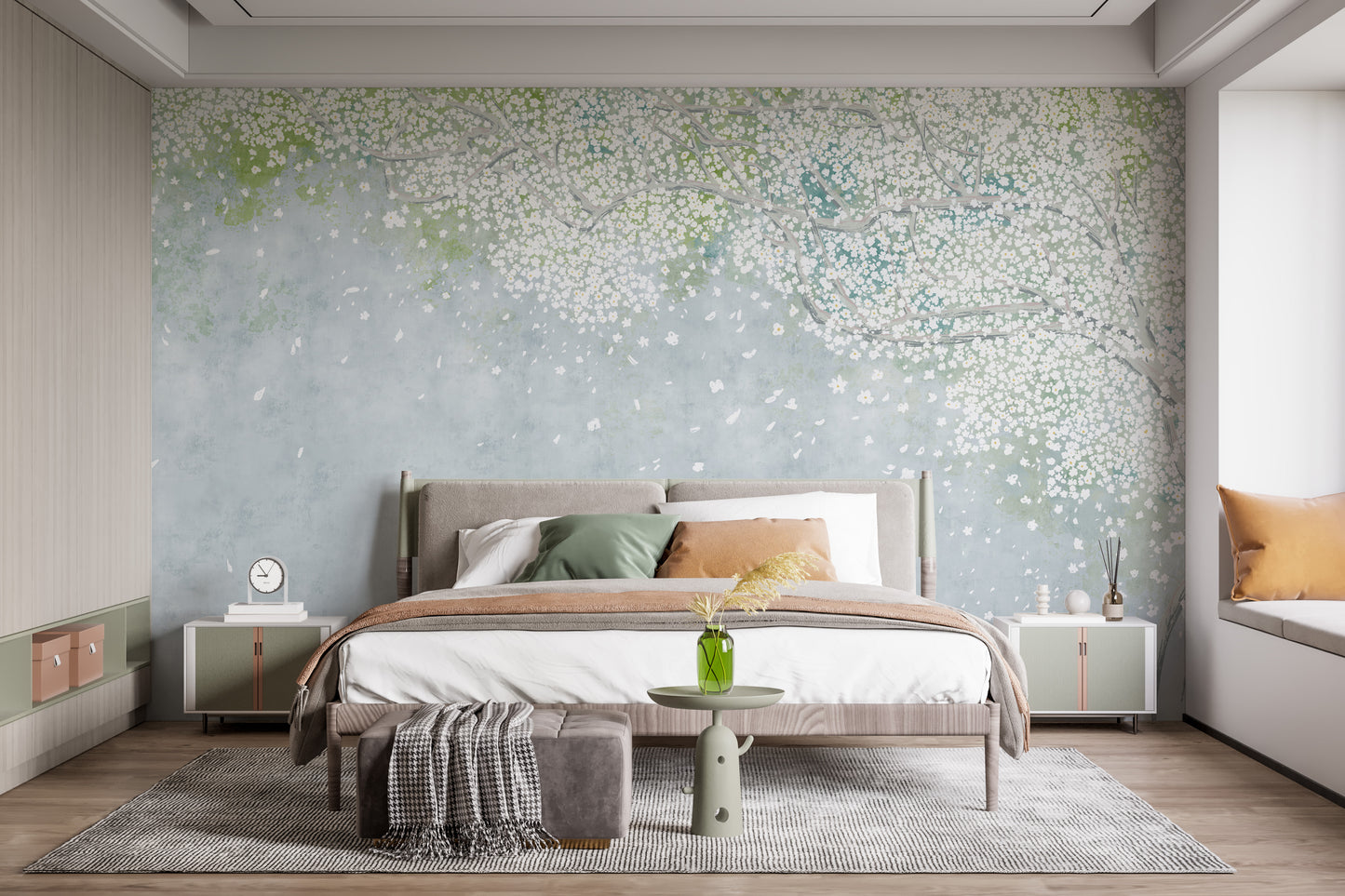 Serene vintage arbor wall mural for elegance.