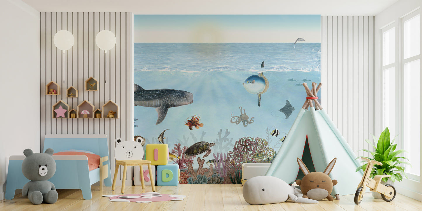 Ocean-themed wallpaper with curated marine imagery.