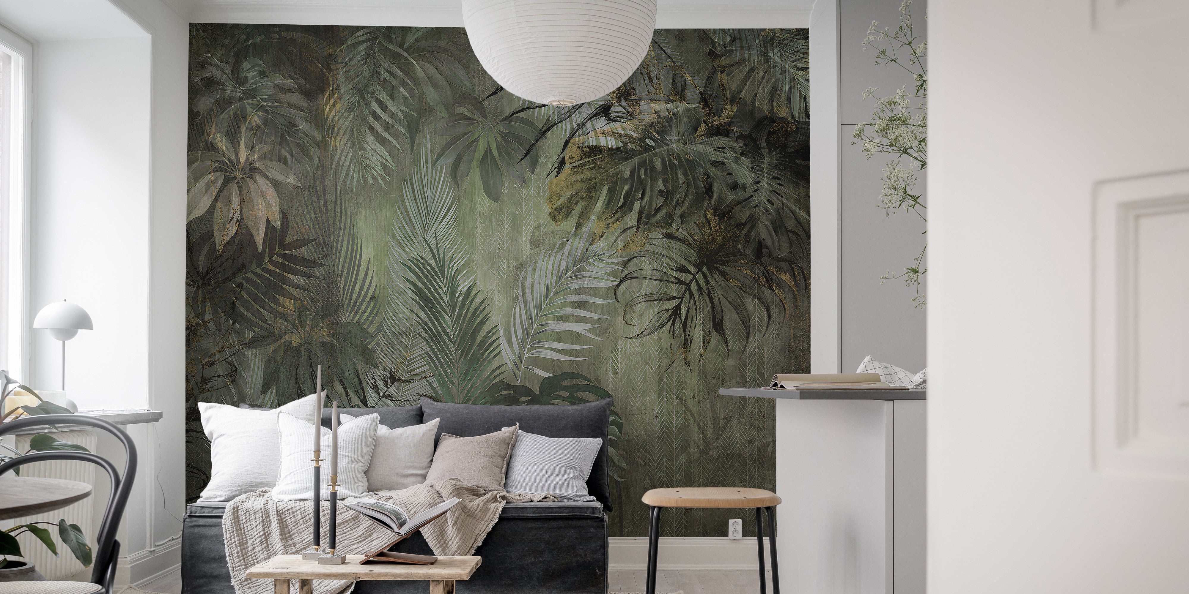 Tropical peel and stick wallpaper for walls