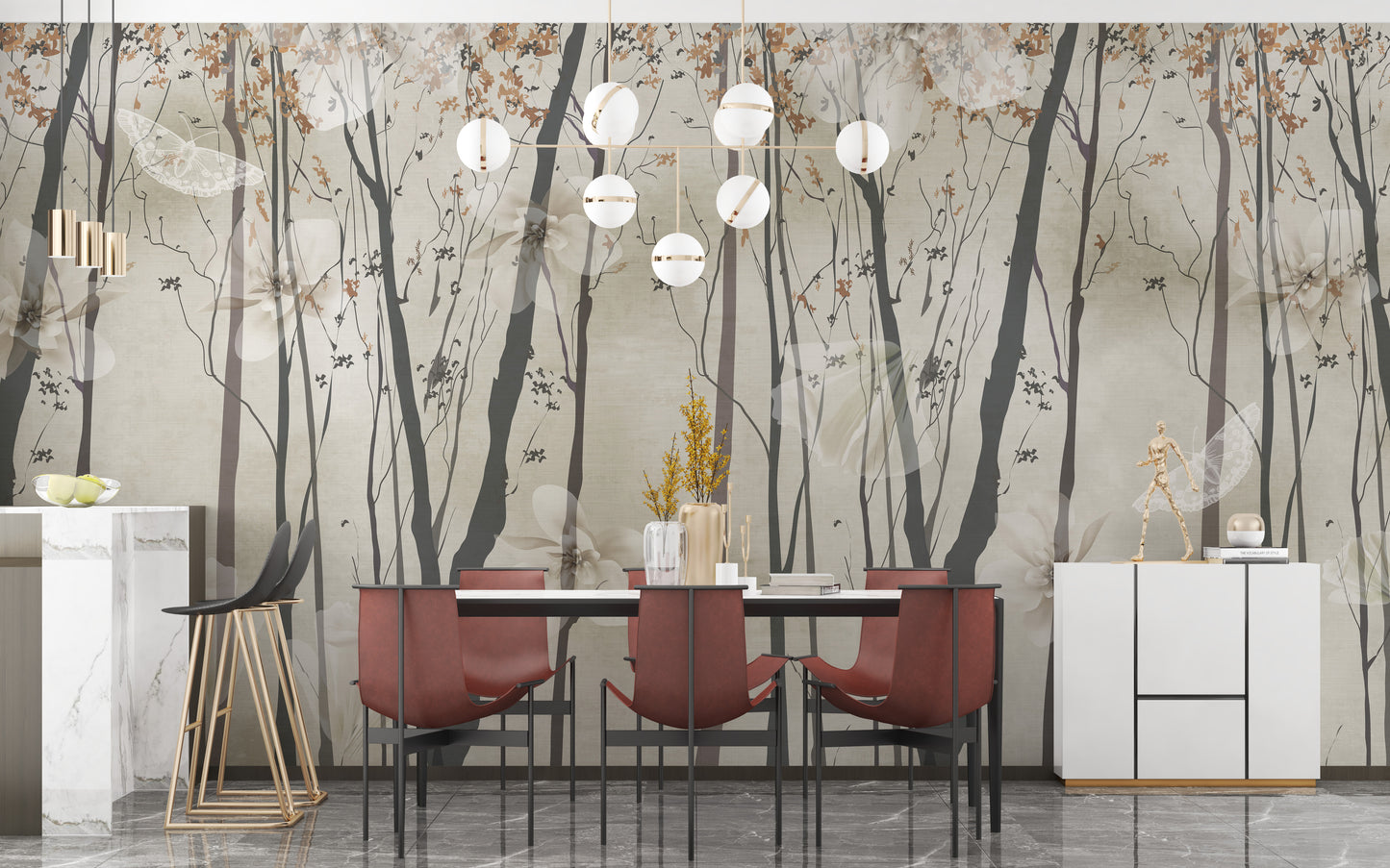 String of Lights Wood Wall Mural