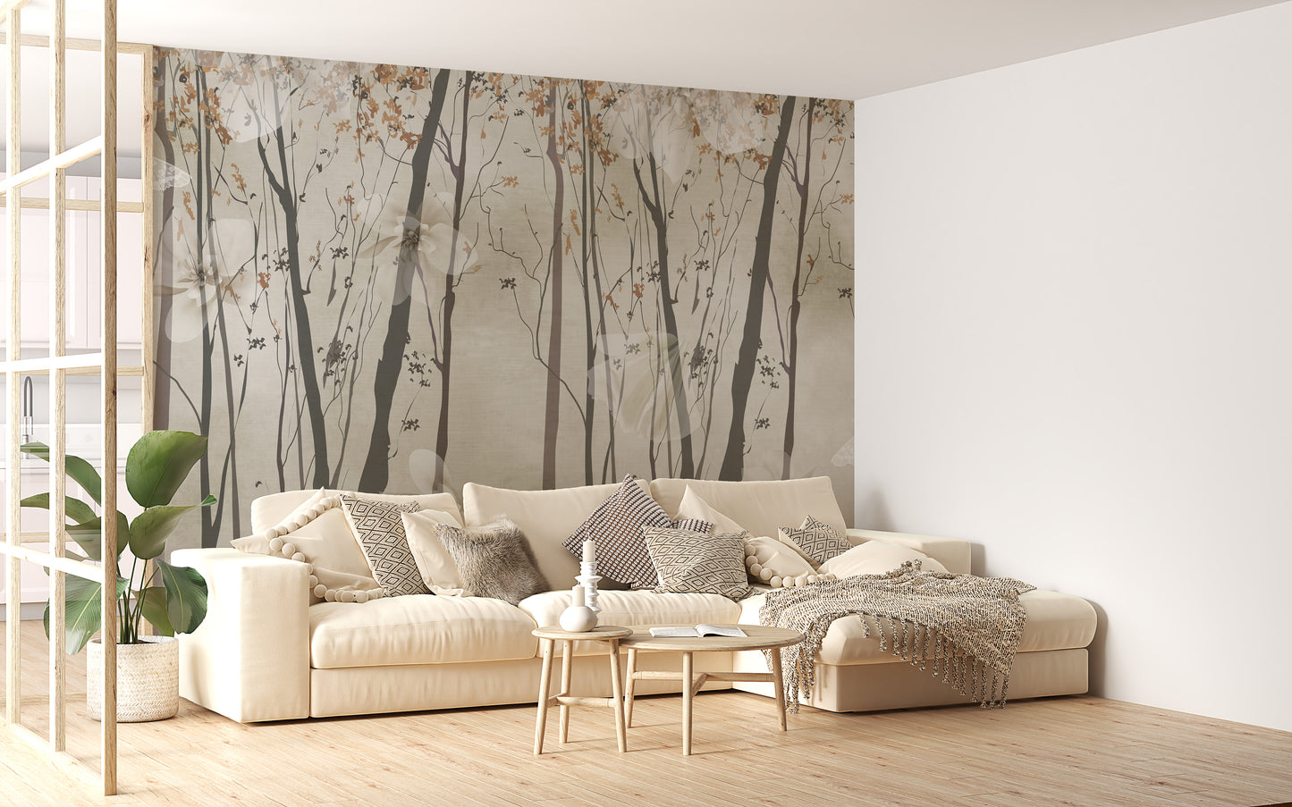 String of Lights Wood Wall Mural