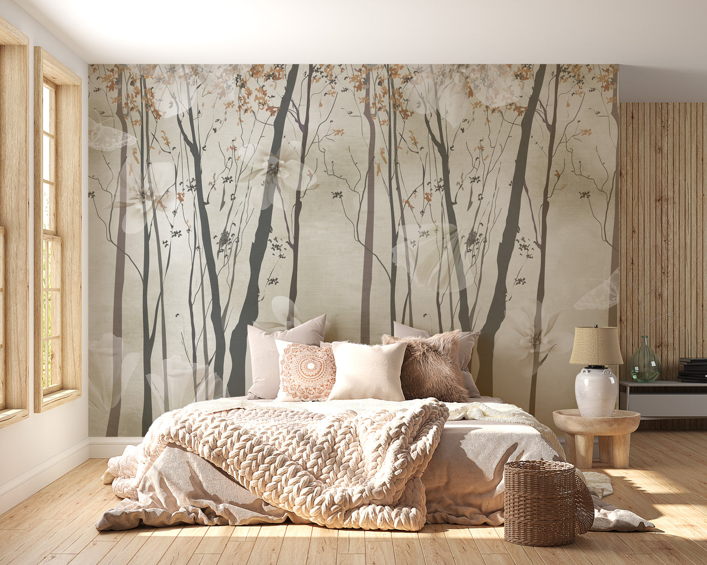String of Lights Wood Wall Mural