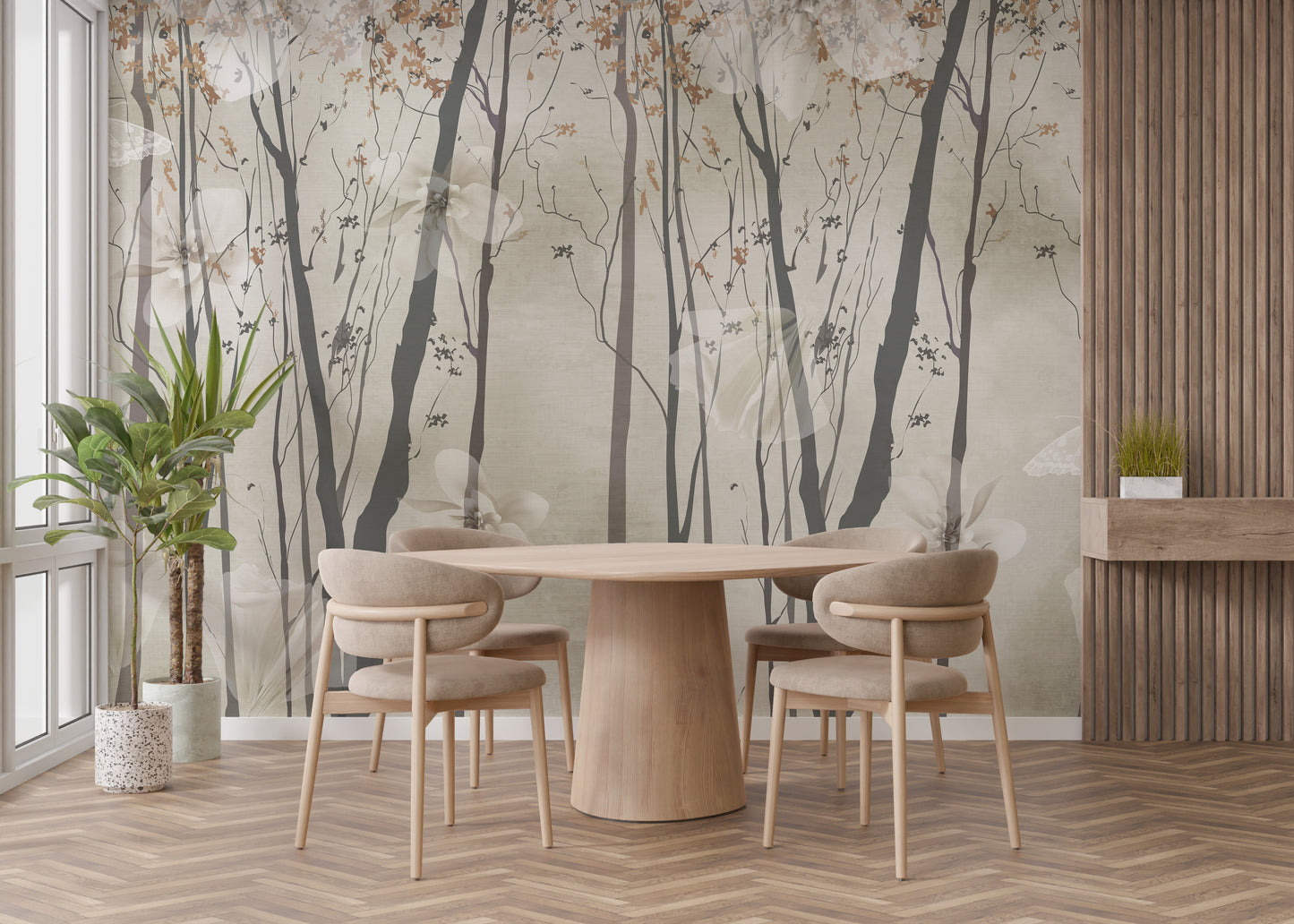 String of Lights Wood Wall Mural