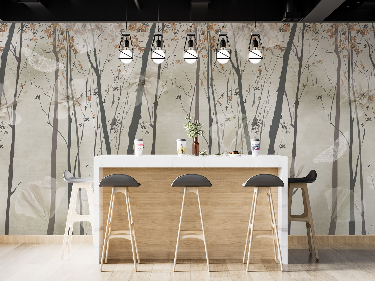 String of Lights Wood Wall Mural