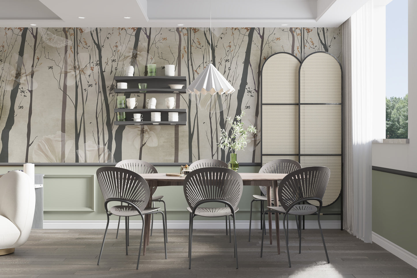 String of Lights Wood Wall Mural