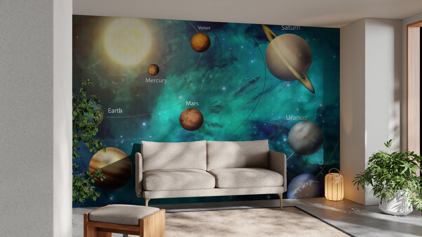 Planets and stars wallpaper
