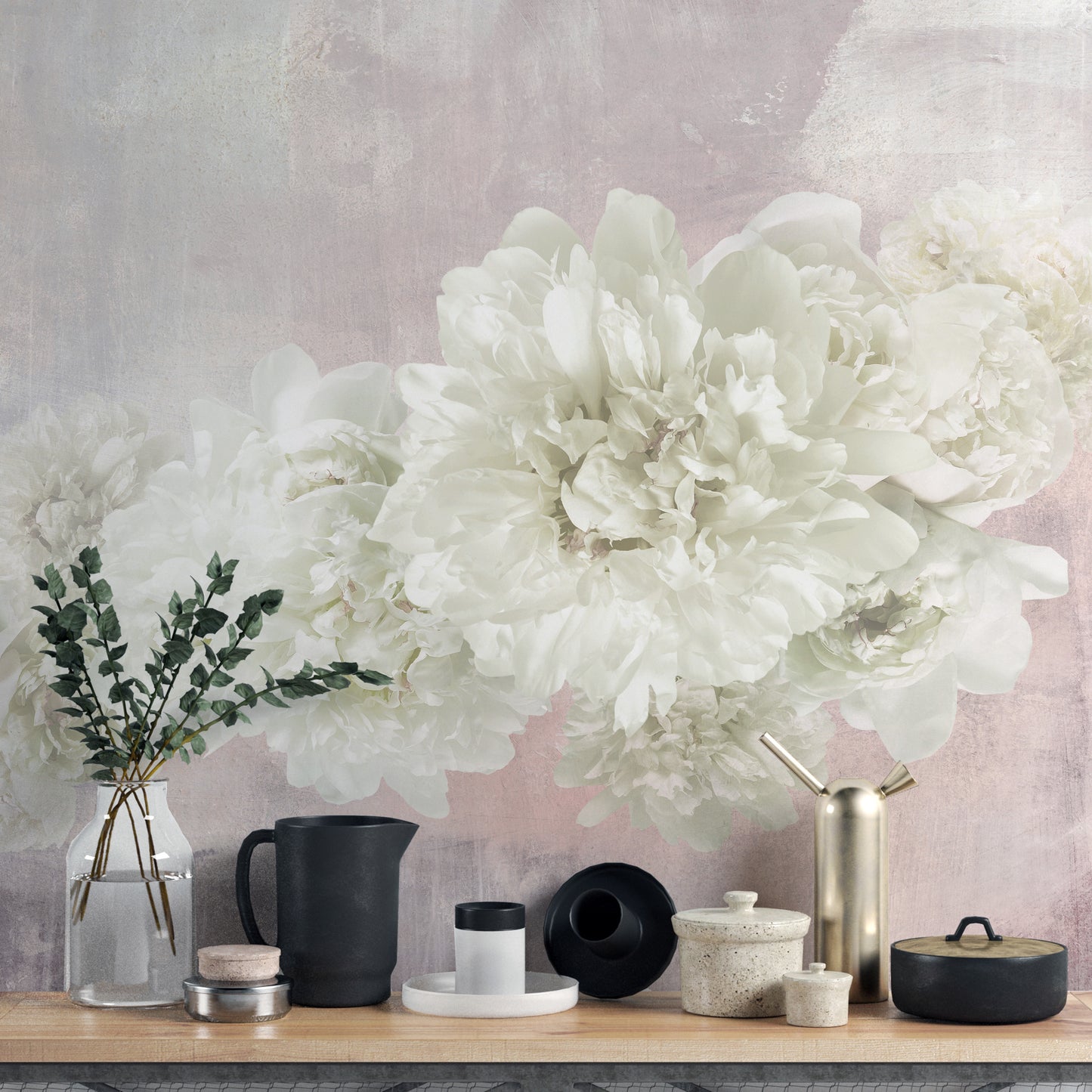 Peonies blossom wall art