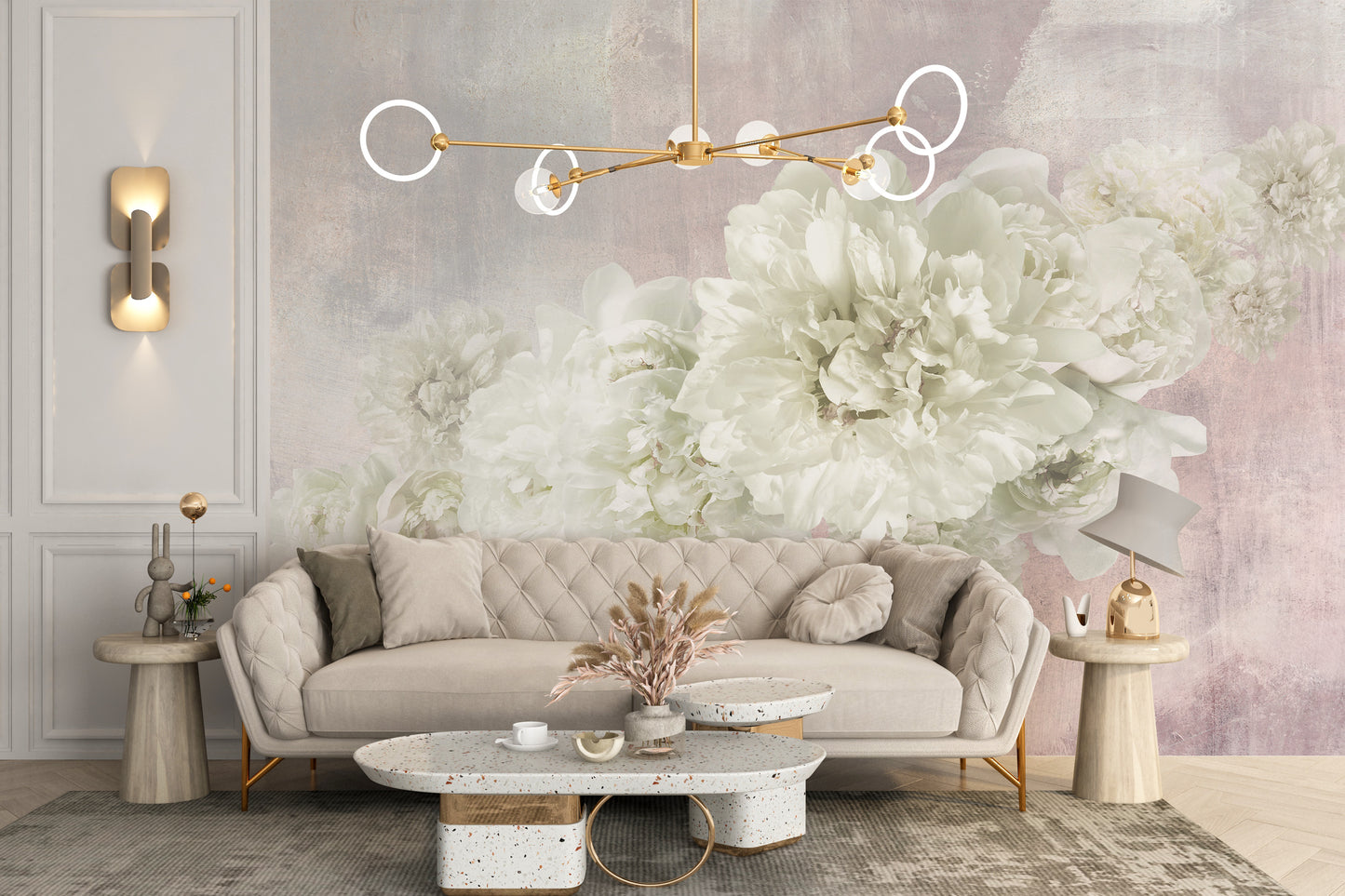 Pink background peony wallpaper