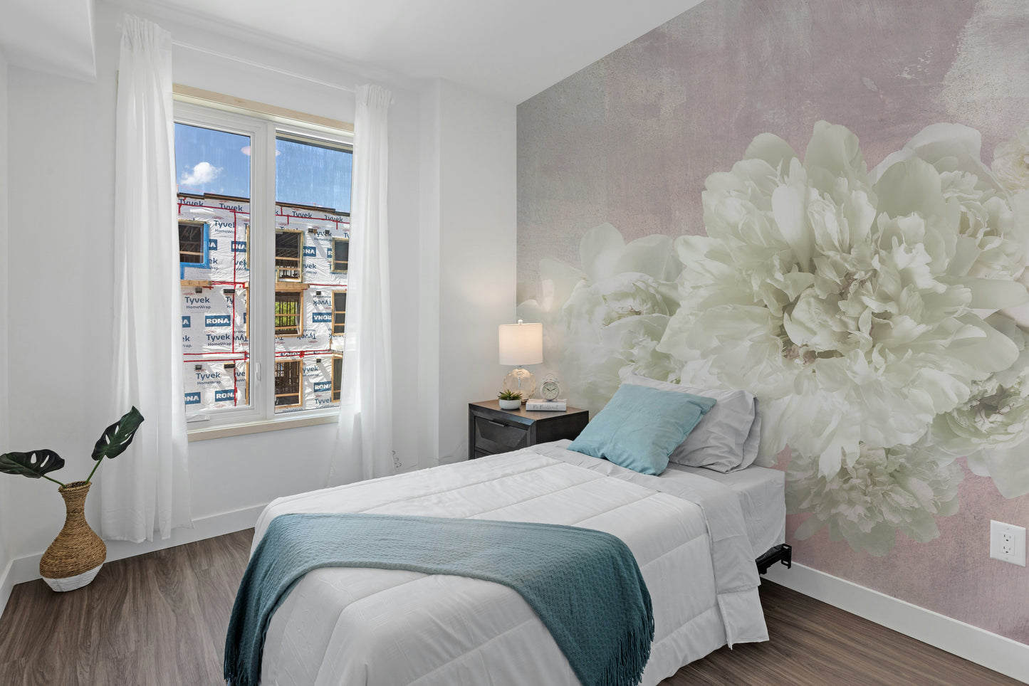 Romantic floral wall mural