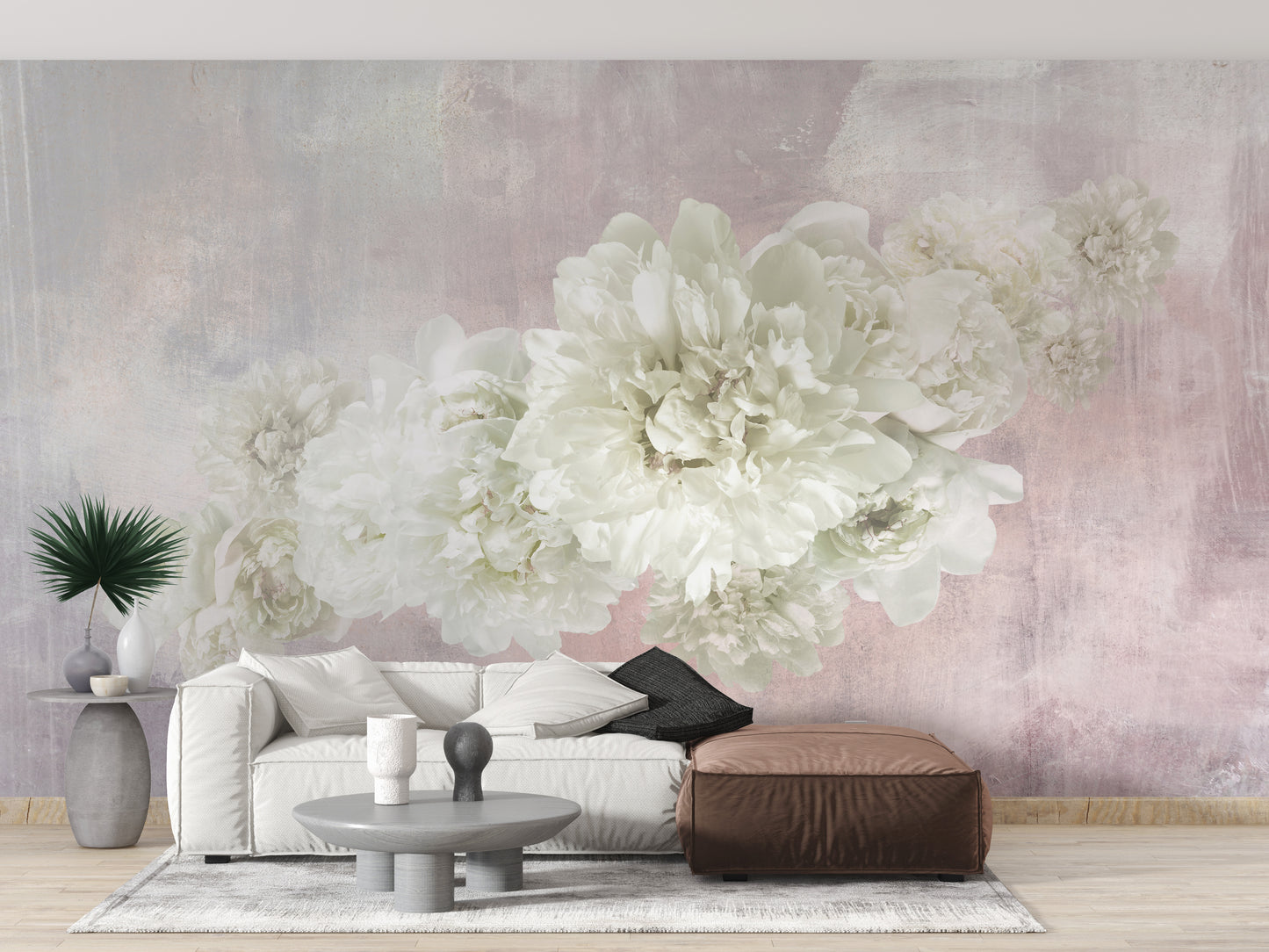 Peonies floral wall design