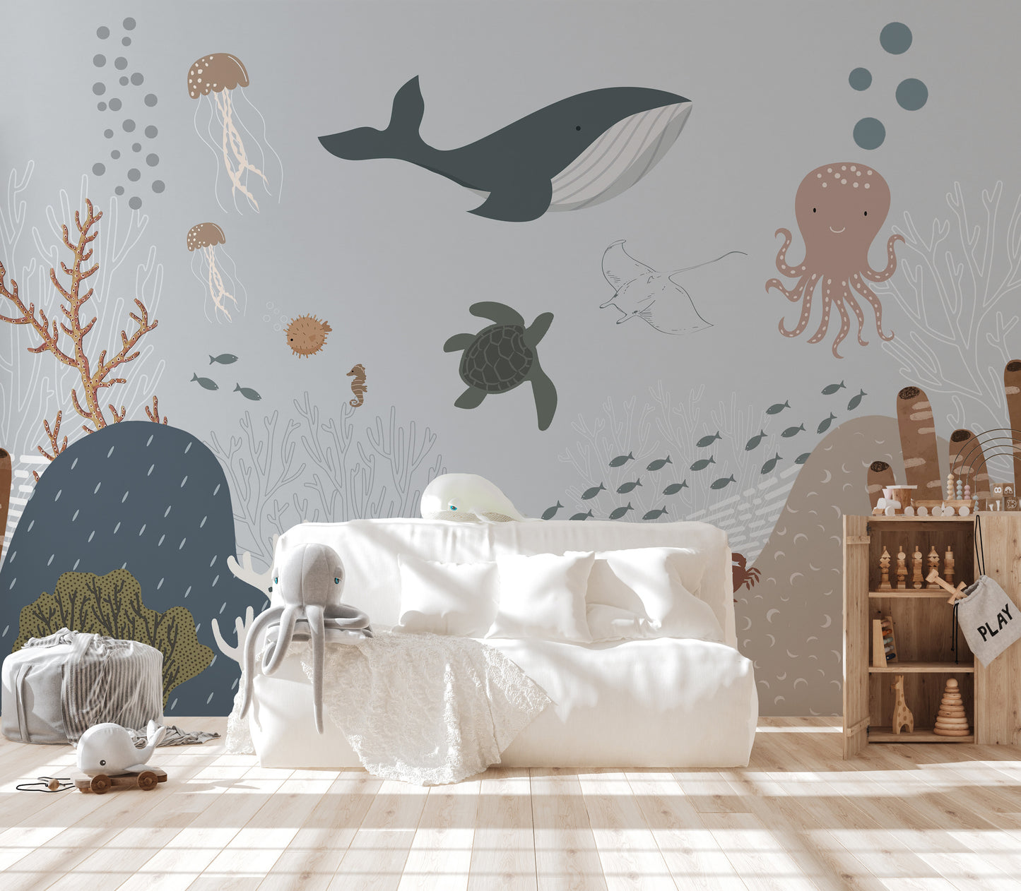 Coral reef wallpaper featuring a serene marine landscape