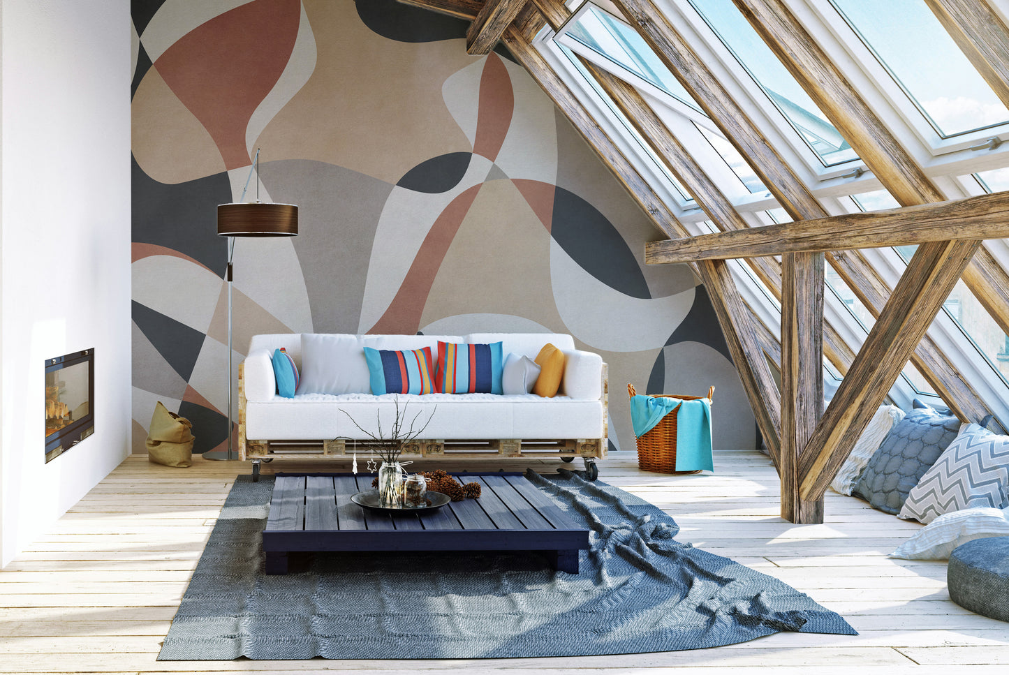 Creative bold geometric wallpaper for dynamic spaces.