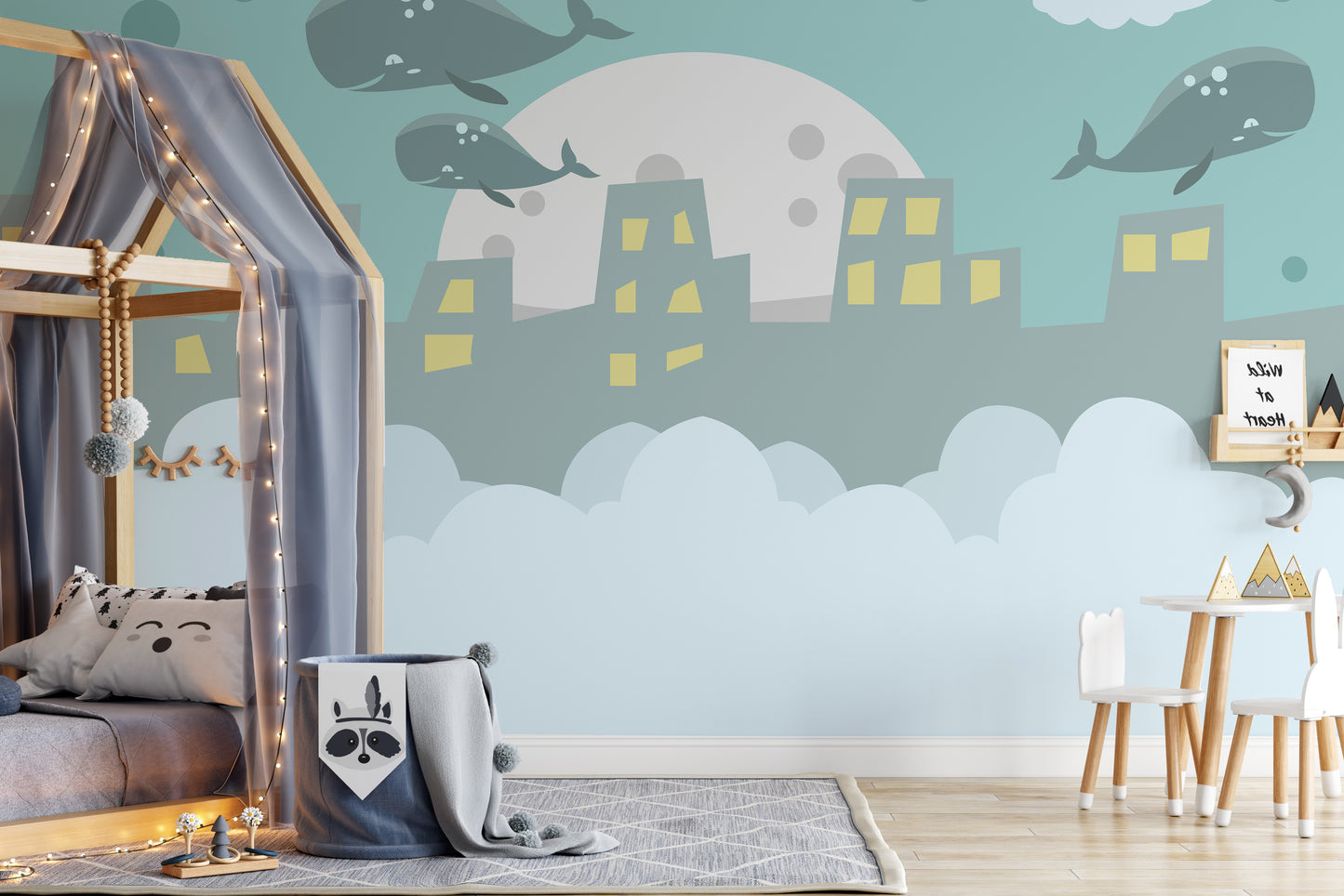 Stunning aerial journey mural featuring majestic panoramas.