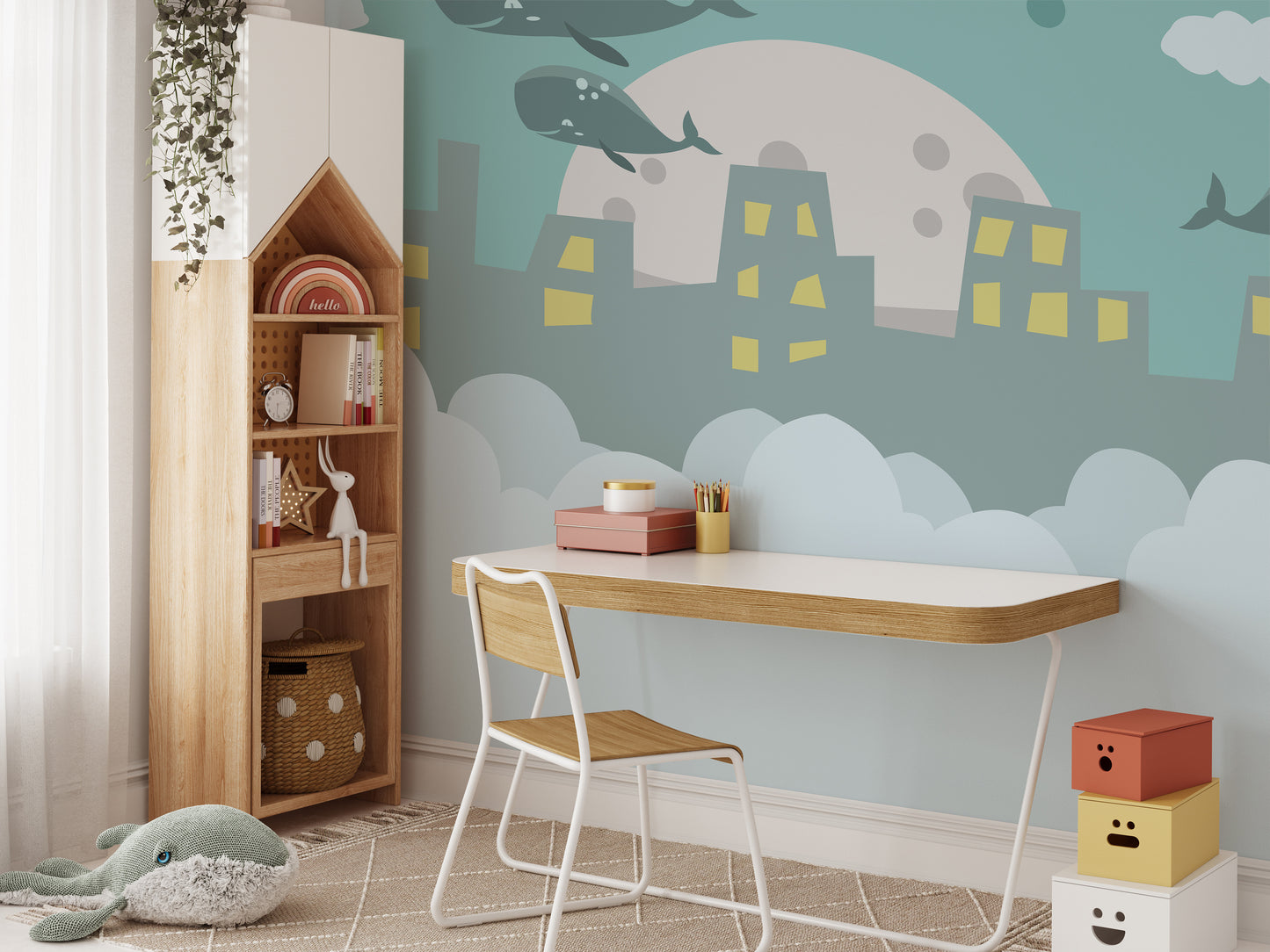 Aerial journey mural with majestic vistas for inspiring walls.