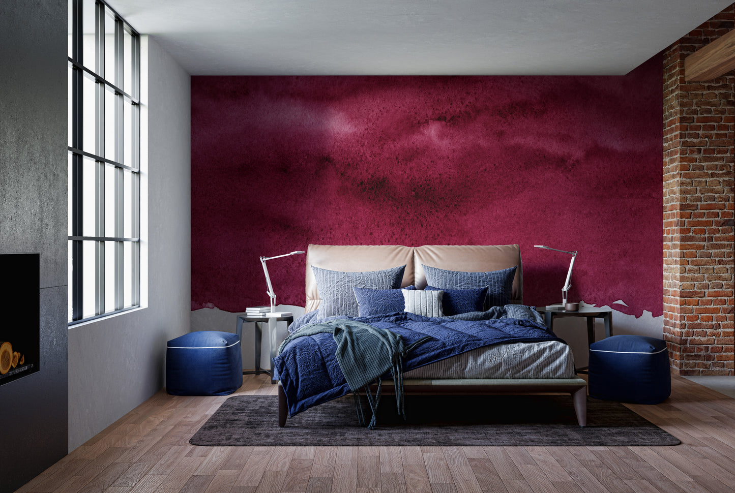 Rich and bold wine mural for refined wall decor.