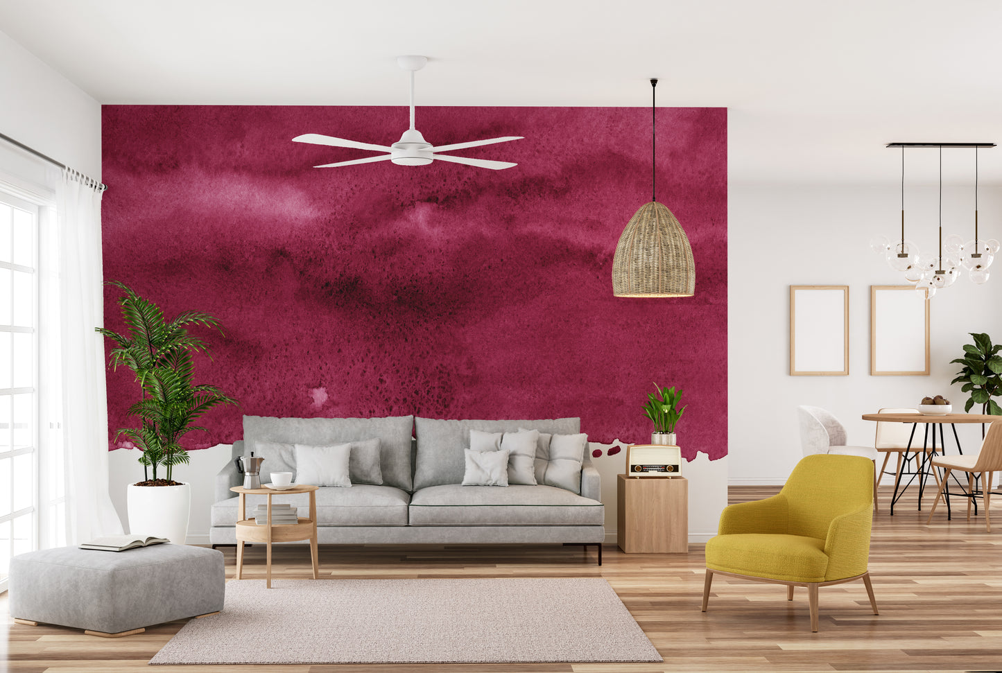 Wine-infused splendor mural creating a sophisticated ambiance.