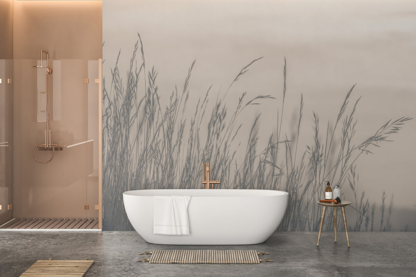 Artistic mural capturing a mysterious foggy autumn atmosphere.