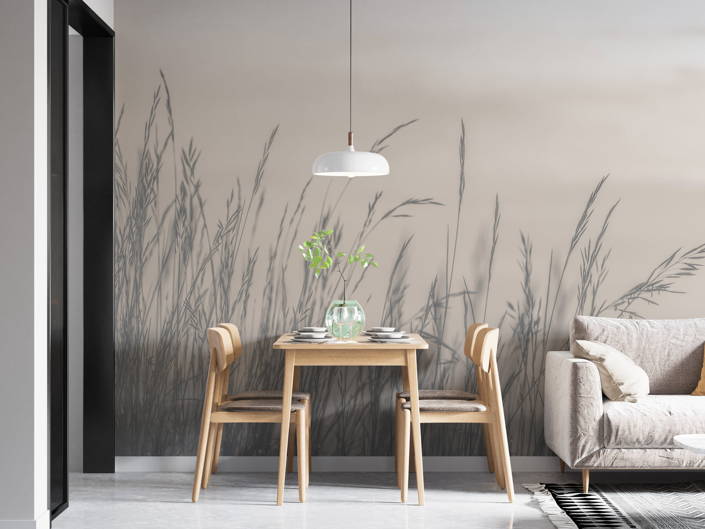 Fall aura mural featuring a foggy landscape for tranquil decor.
