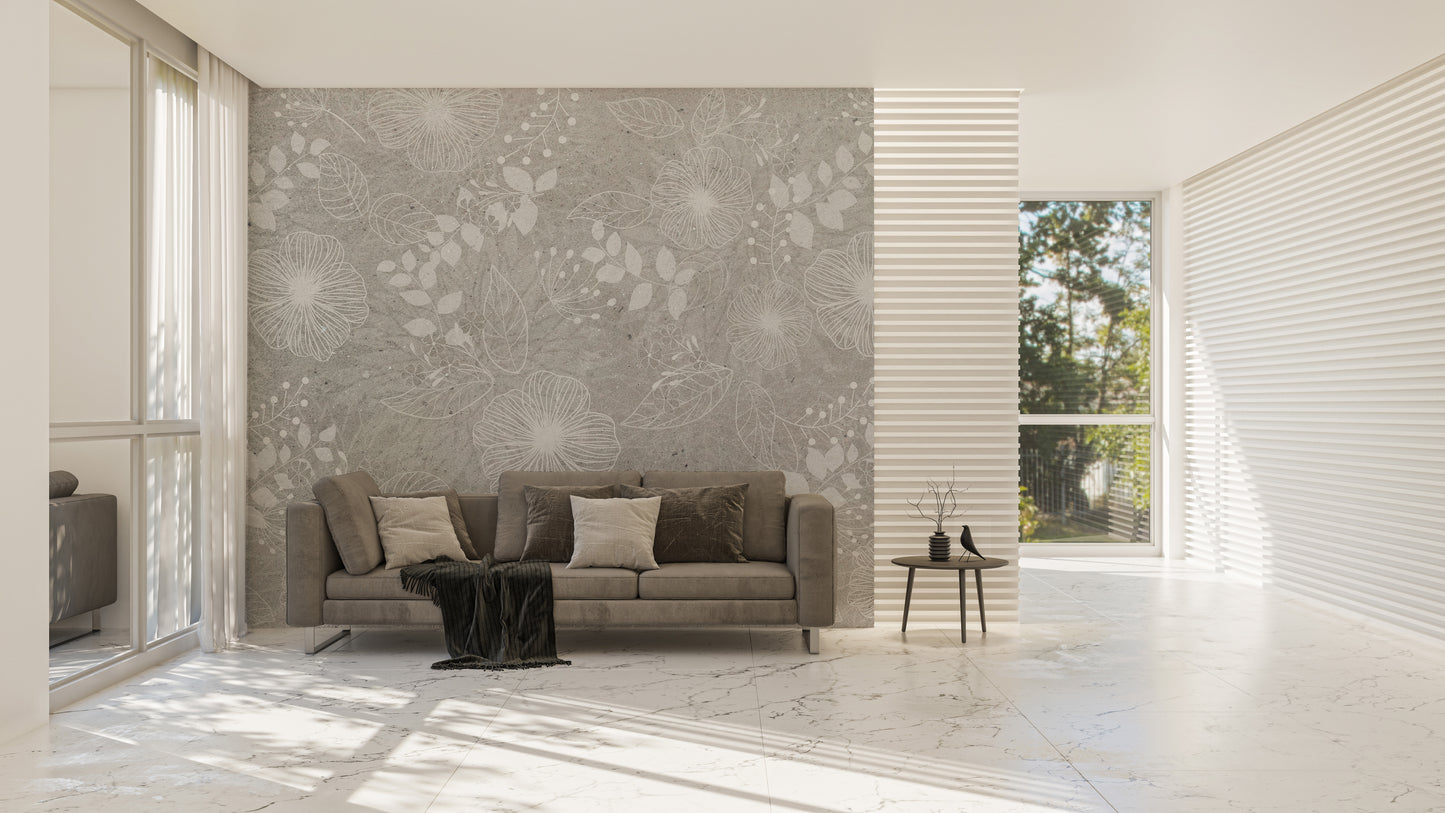 Serene pearl white floral wallpaper for cozy spaces