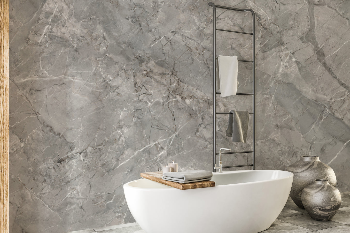 Smoky marble wall mural for a modern aesthetic look
