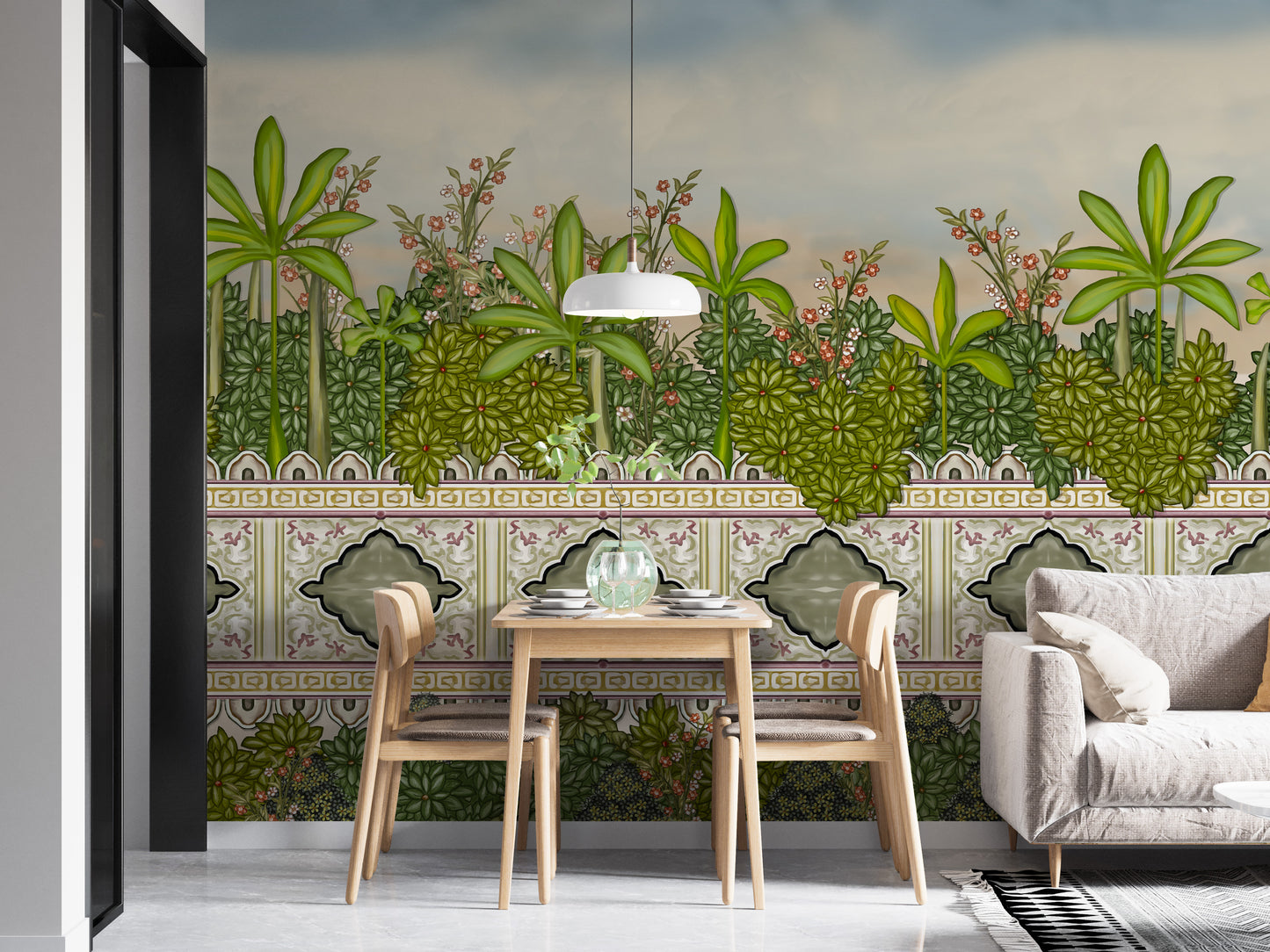 Regal wall mural showcasing a serene palm oasis landscape.