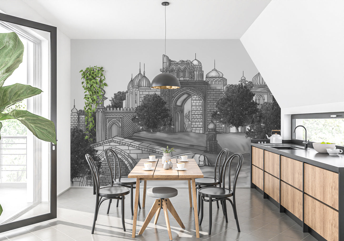 Royal Mughal wallpaper featuring elegant patterns and designs.