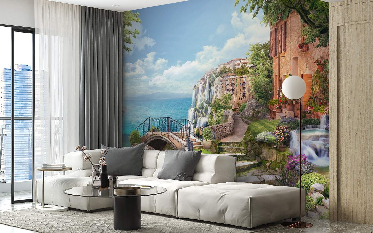 Historic Florence houses mural with Renaissance architecture.
