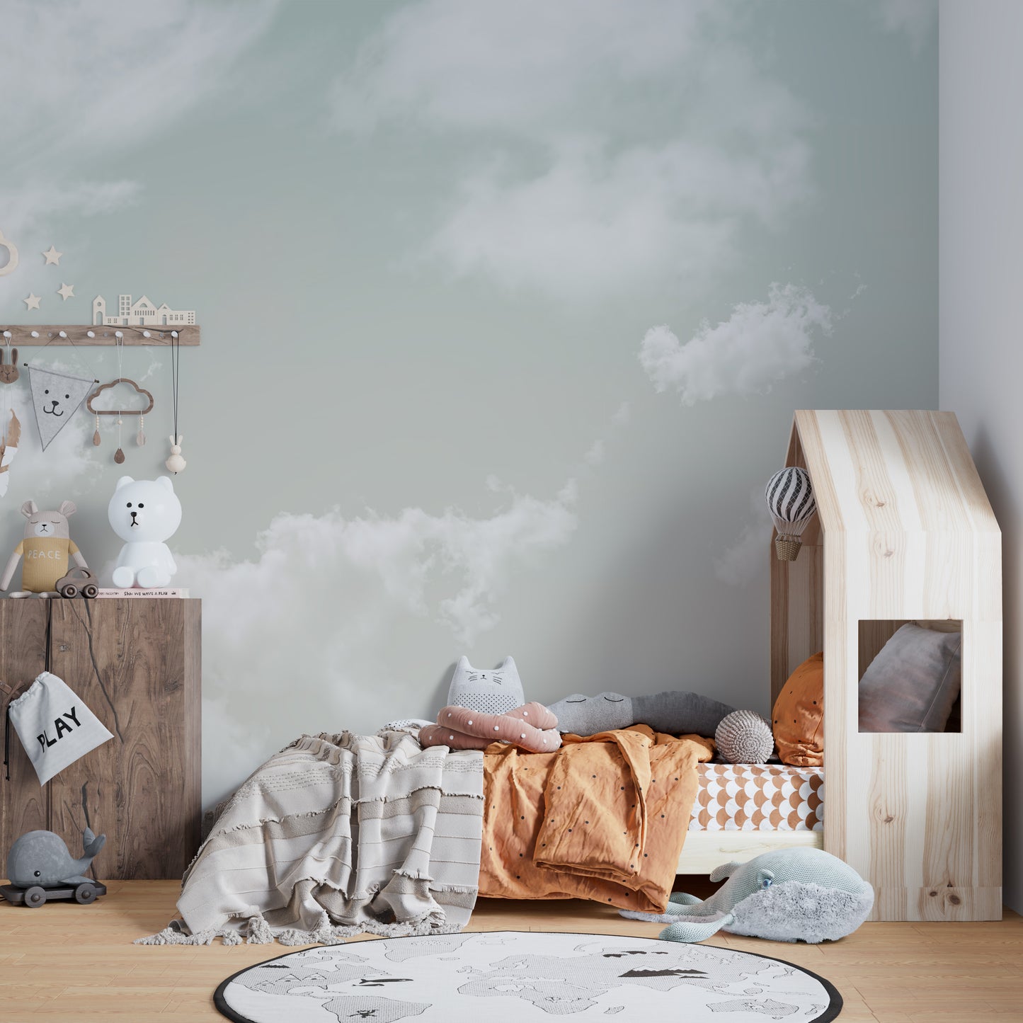 Heavenly horizons mural for peaceful and sophisticated walls.