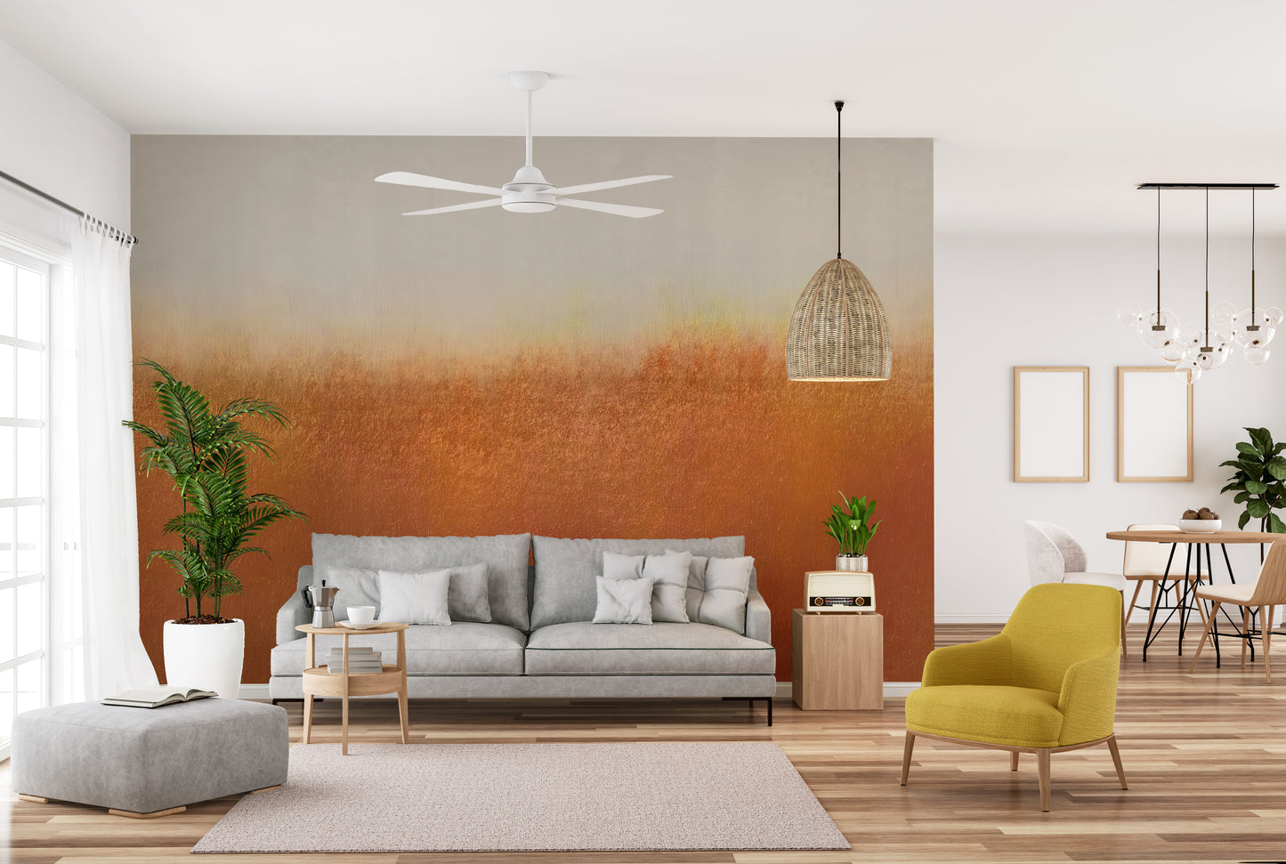 Orange Abstract Wallpaper Mural