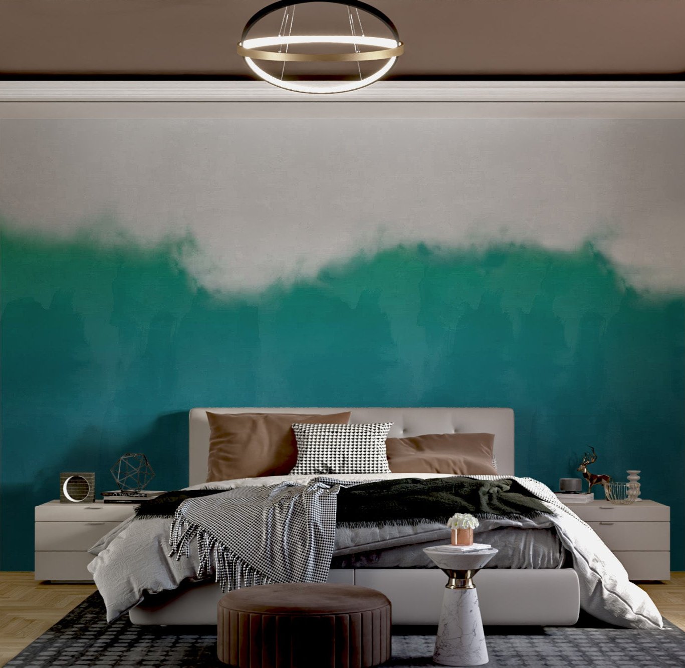Green Watercolor Wallpaper Mural