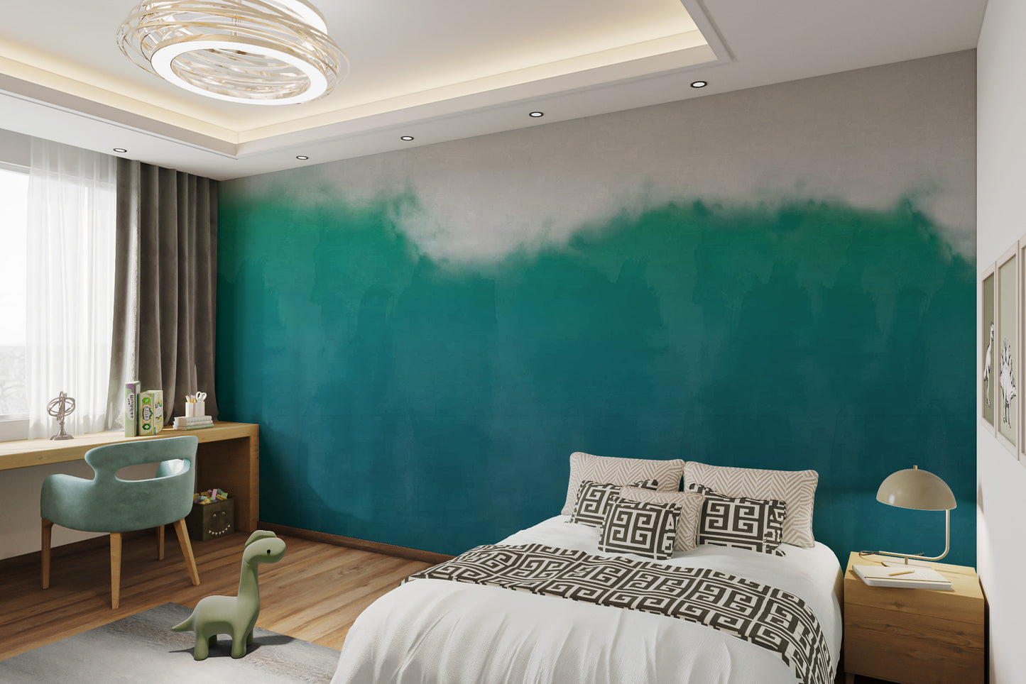 Green Watercolor Wallpaper Mural