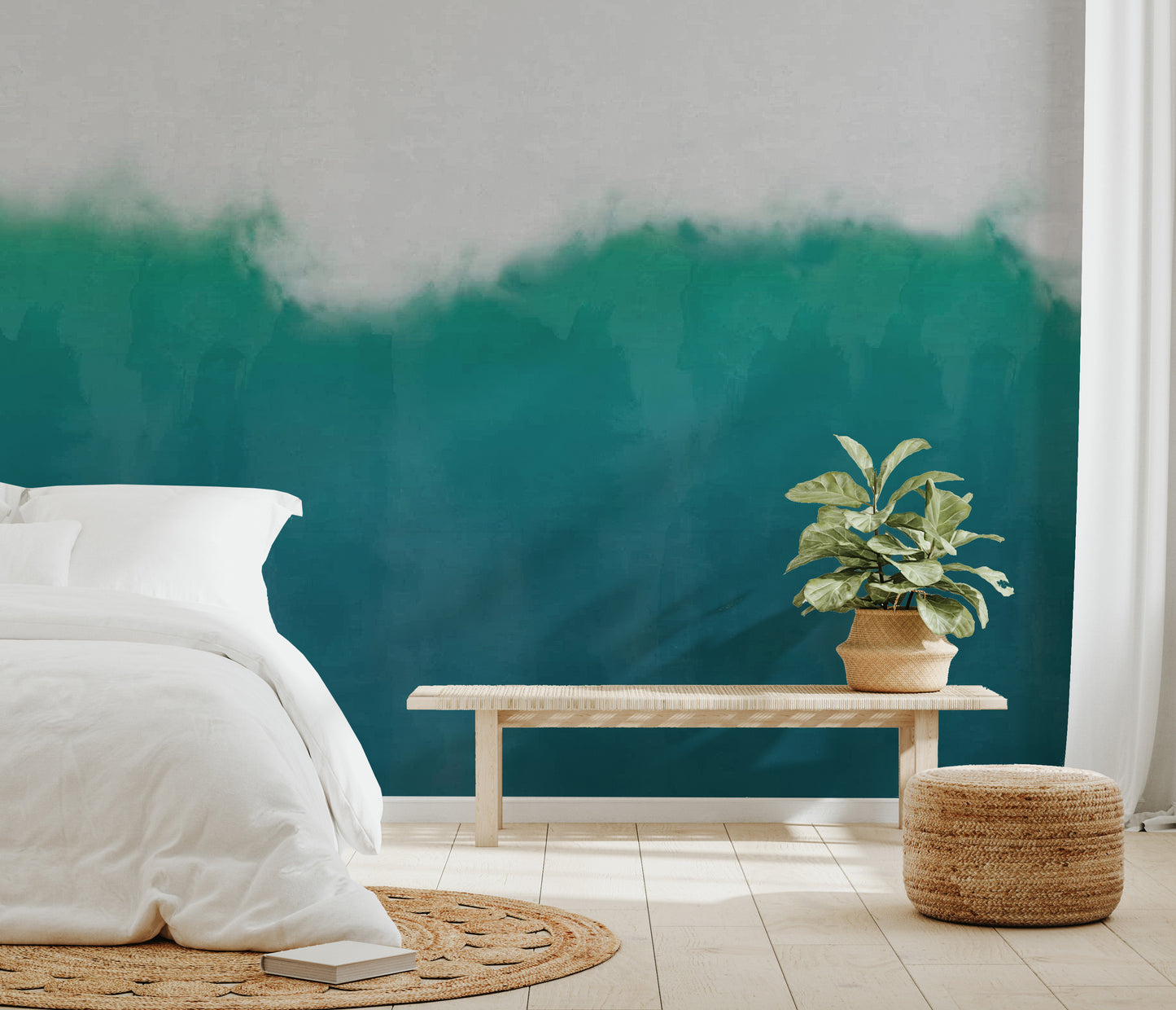 Green Watercolor Wallpaper Mural
