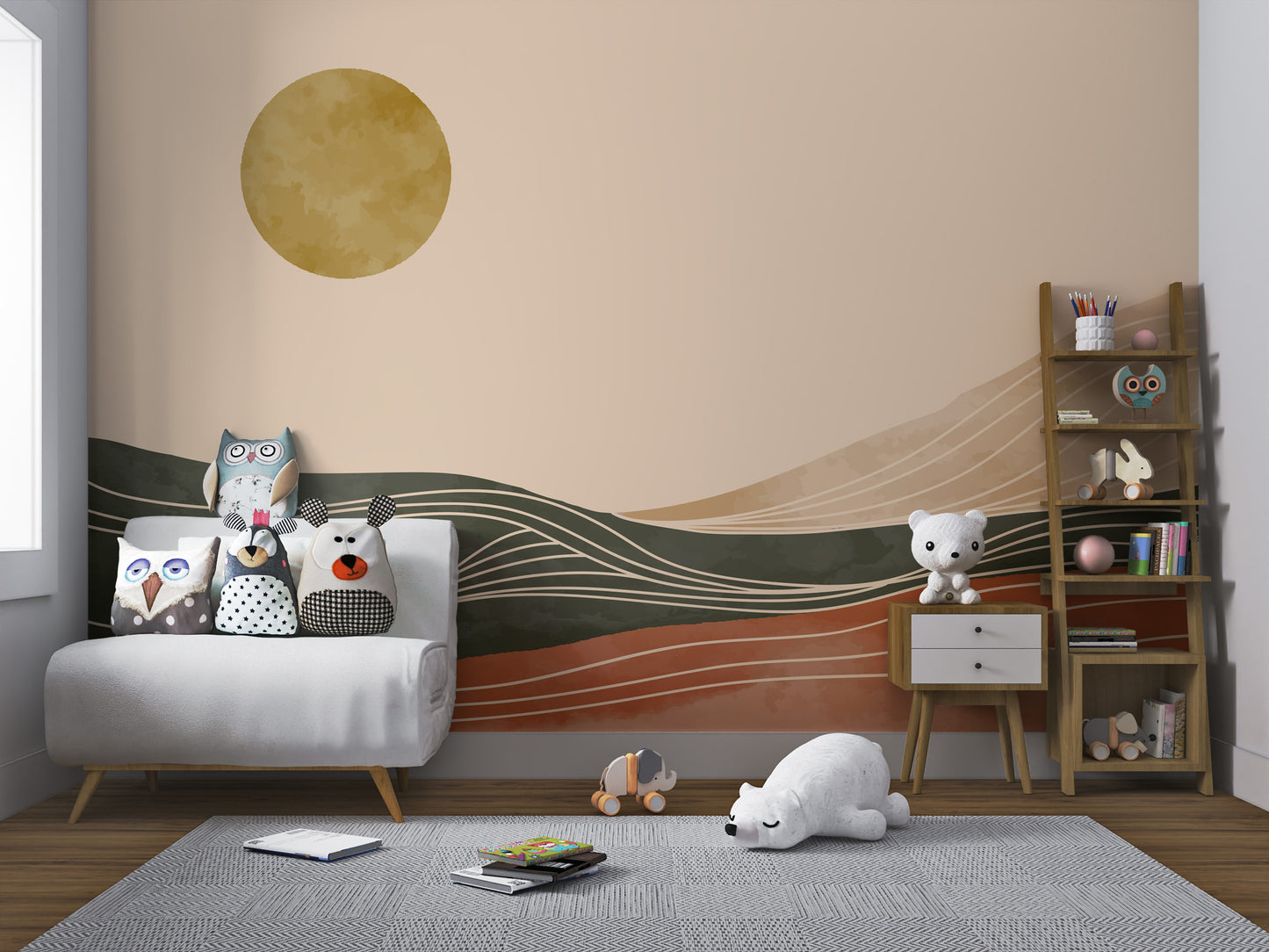 Watercolor abstract landscape wallpaper design