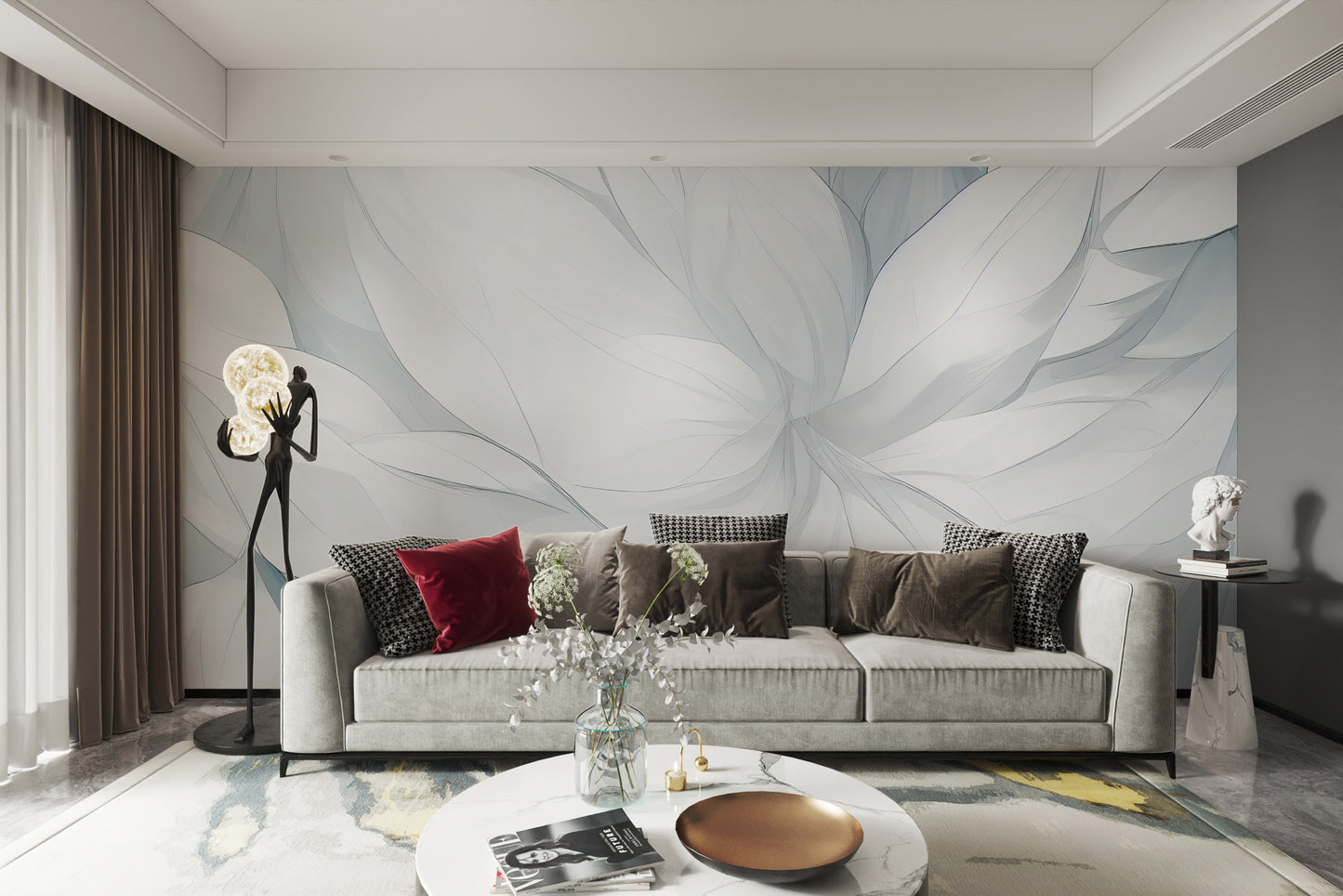 Large-scale floral wall art for elegant spaces