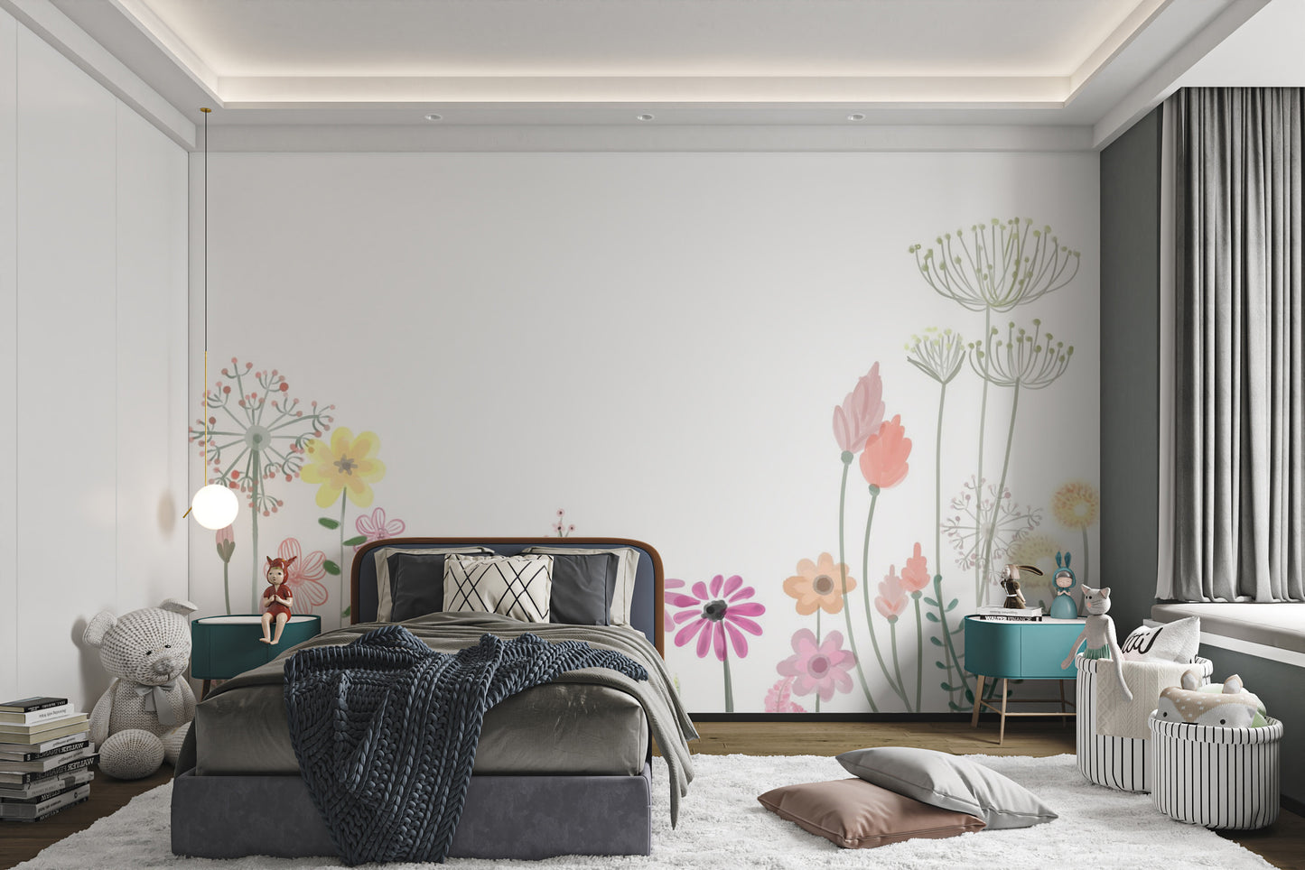 Ethereal pastel flower wallpaper with soft hues