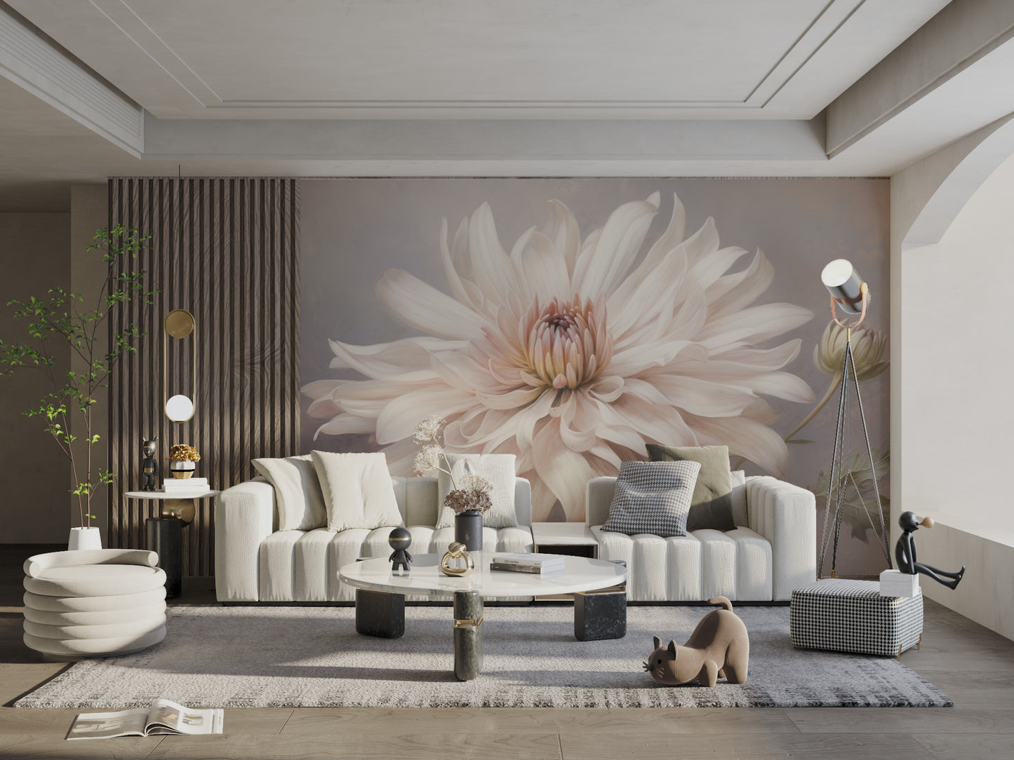 Dahlia blossom wallpaper for sophisticated wall styling