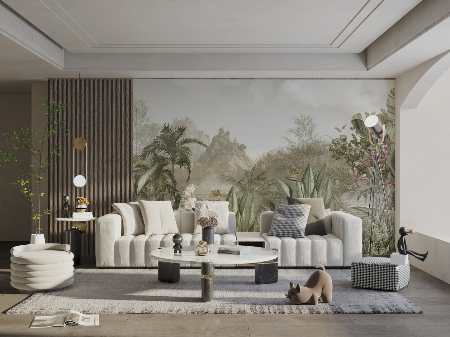 Nature-inspired wallpaper with birds of paradise flowers