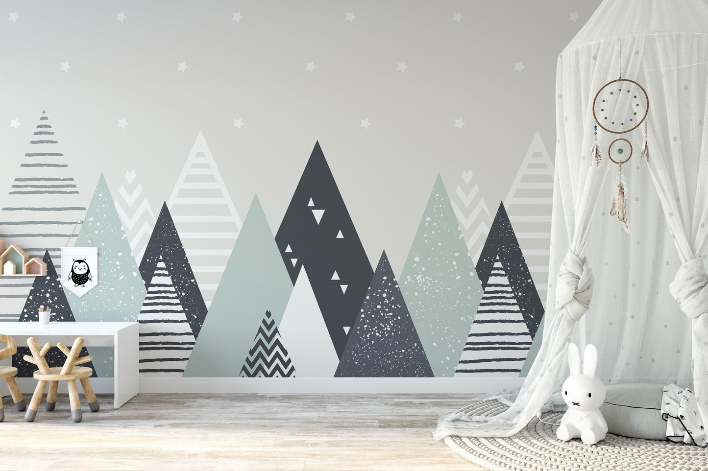 Peel & Stick Triangle Patterns Wallpaper Mural Touch