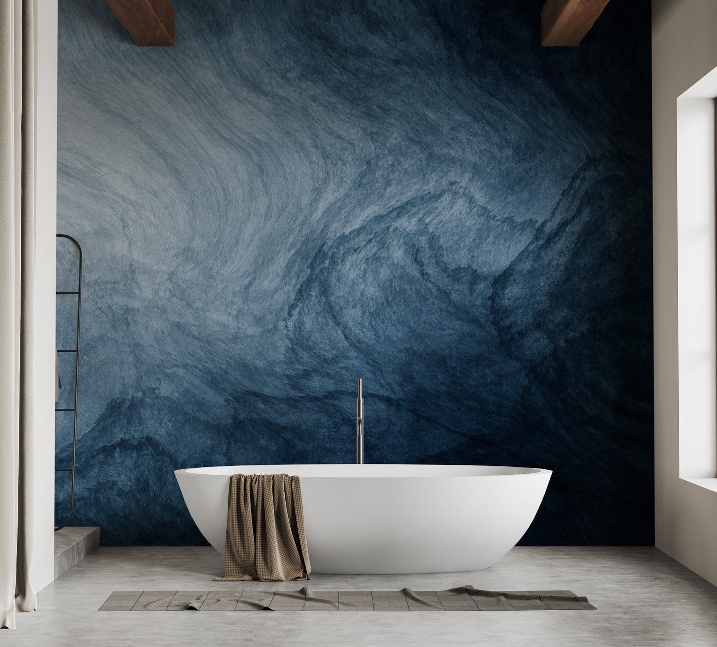 Dark Blue Liquid Fluid Texture Wallpaper Mural
