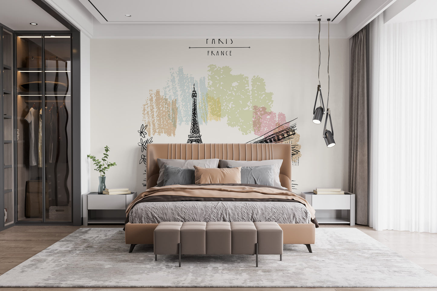 Sketches of Paris Removable Wall Mural for any room