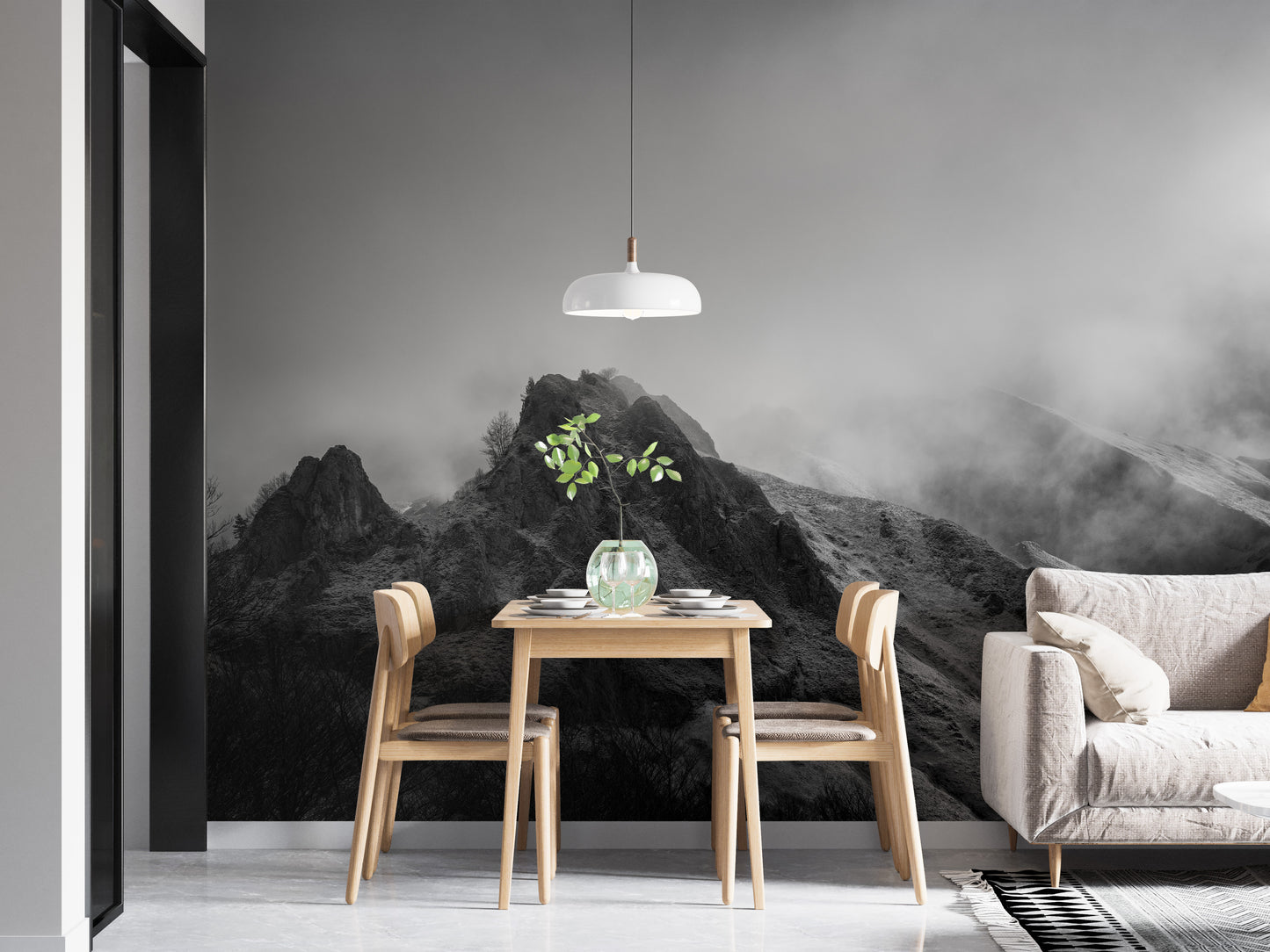 Cloudy Skies Over the Peaks Wall Mural for Walls