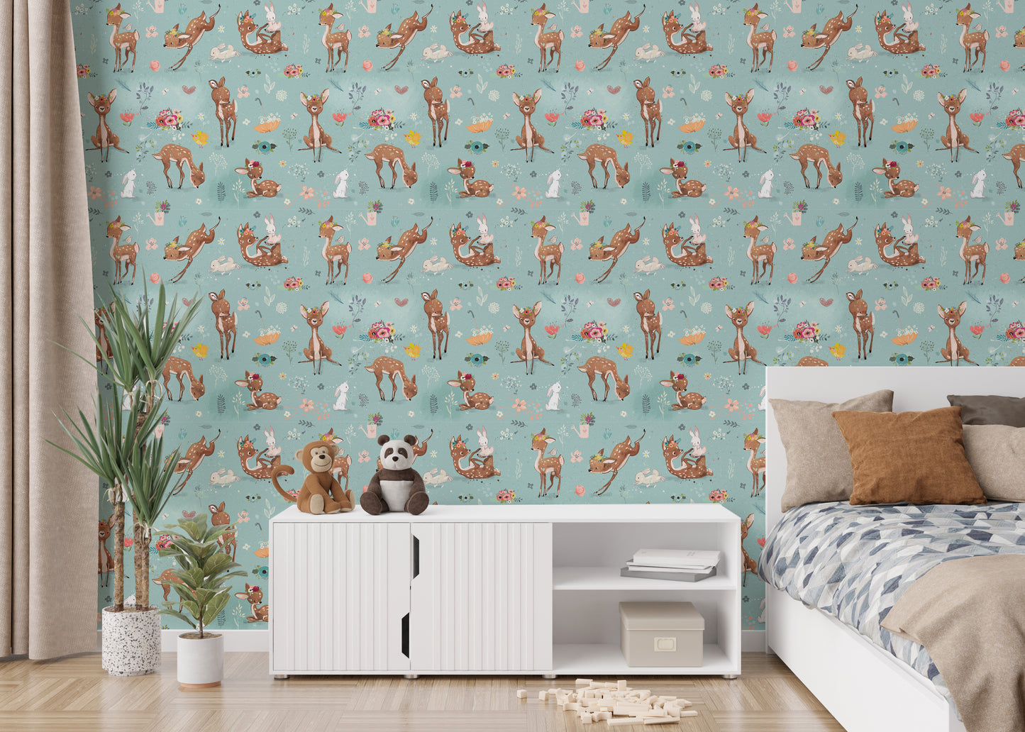 Deer and Bunny Kids Wallpaper Mural