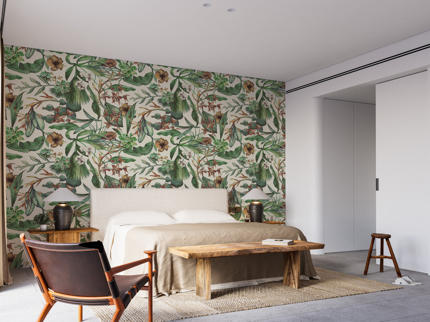 Vintage Tropical Paradise Mural for fresh spaces